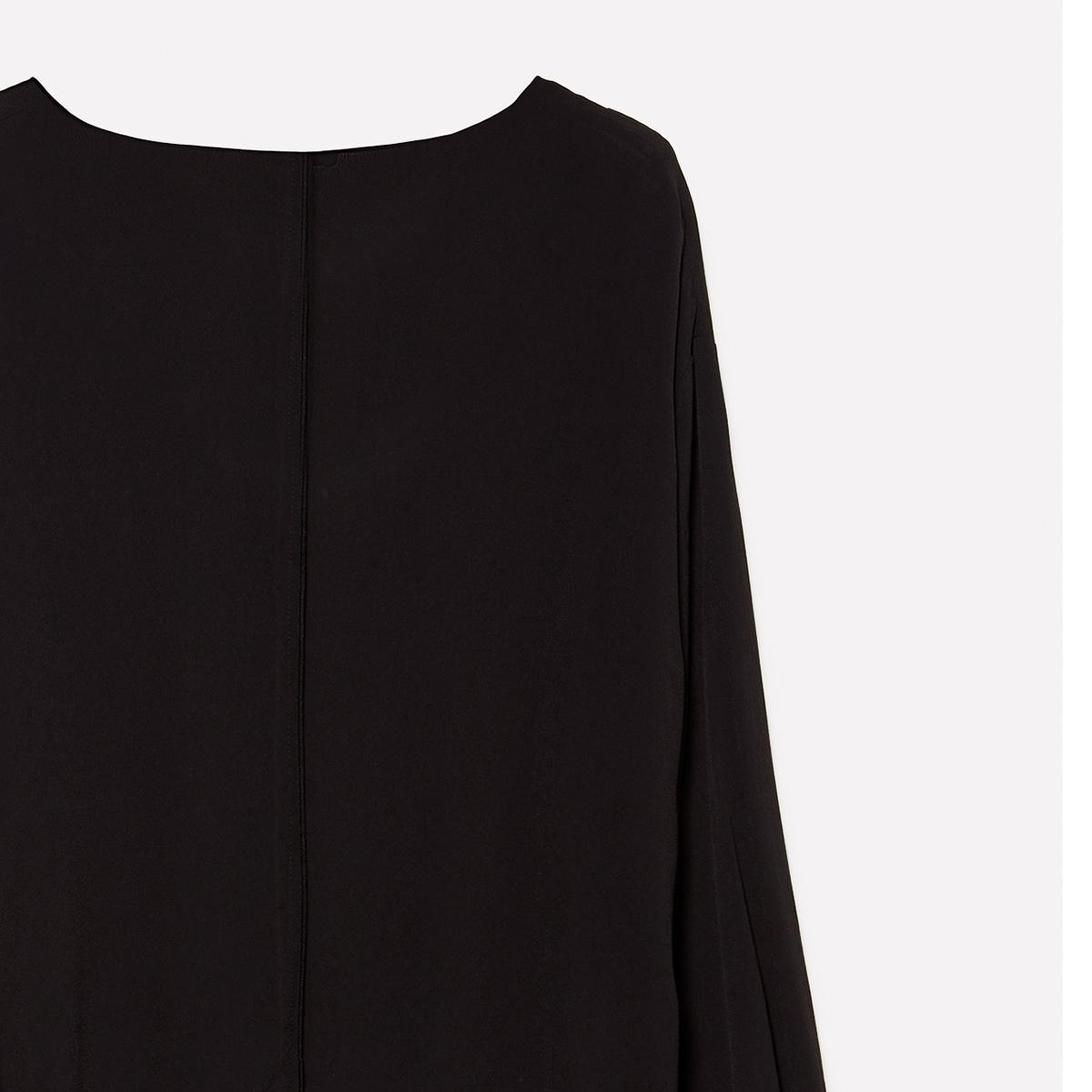Kadın Siyah %100 Viskoz V Yaka Oversize Bluz