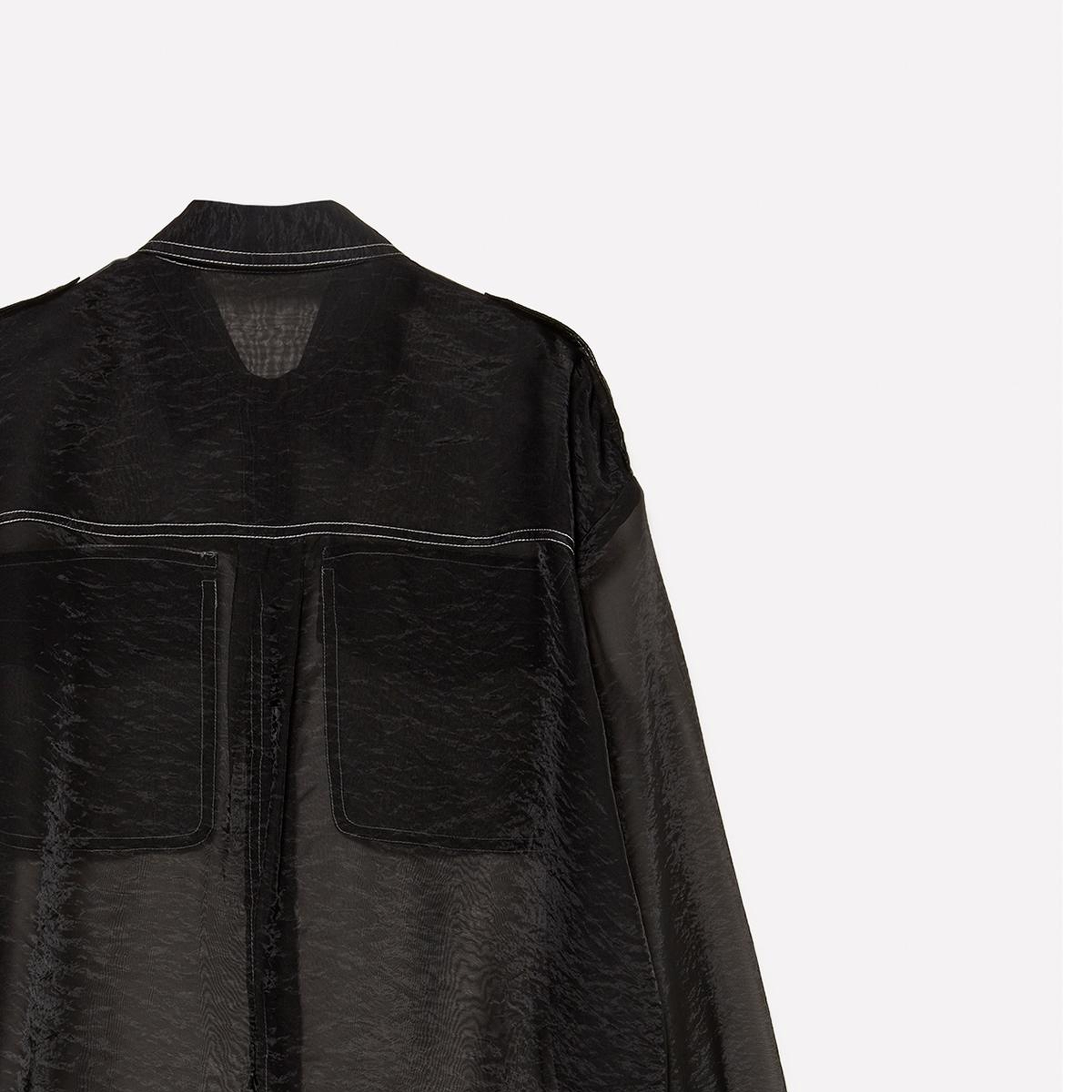 Kadın Siyah Önü Cepli Oversize Gömlek