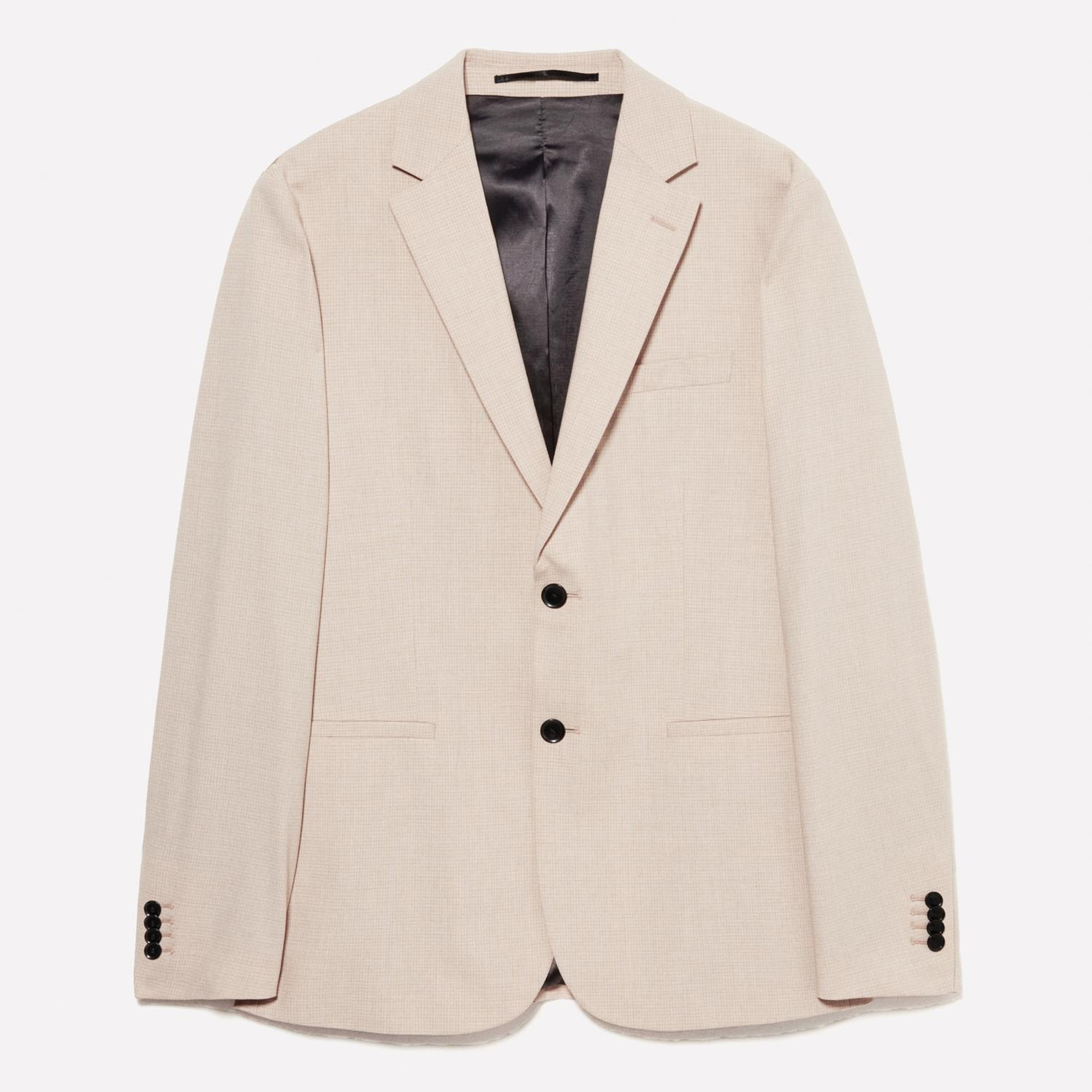 Erkek Krem Yün Karışımlı Slim Comfort Fit Blazer Ceket