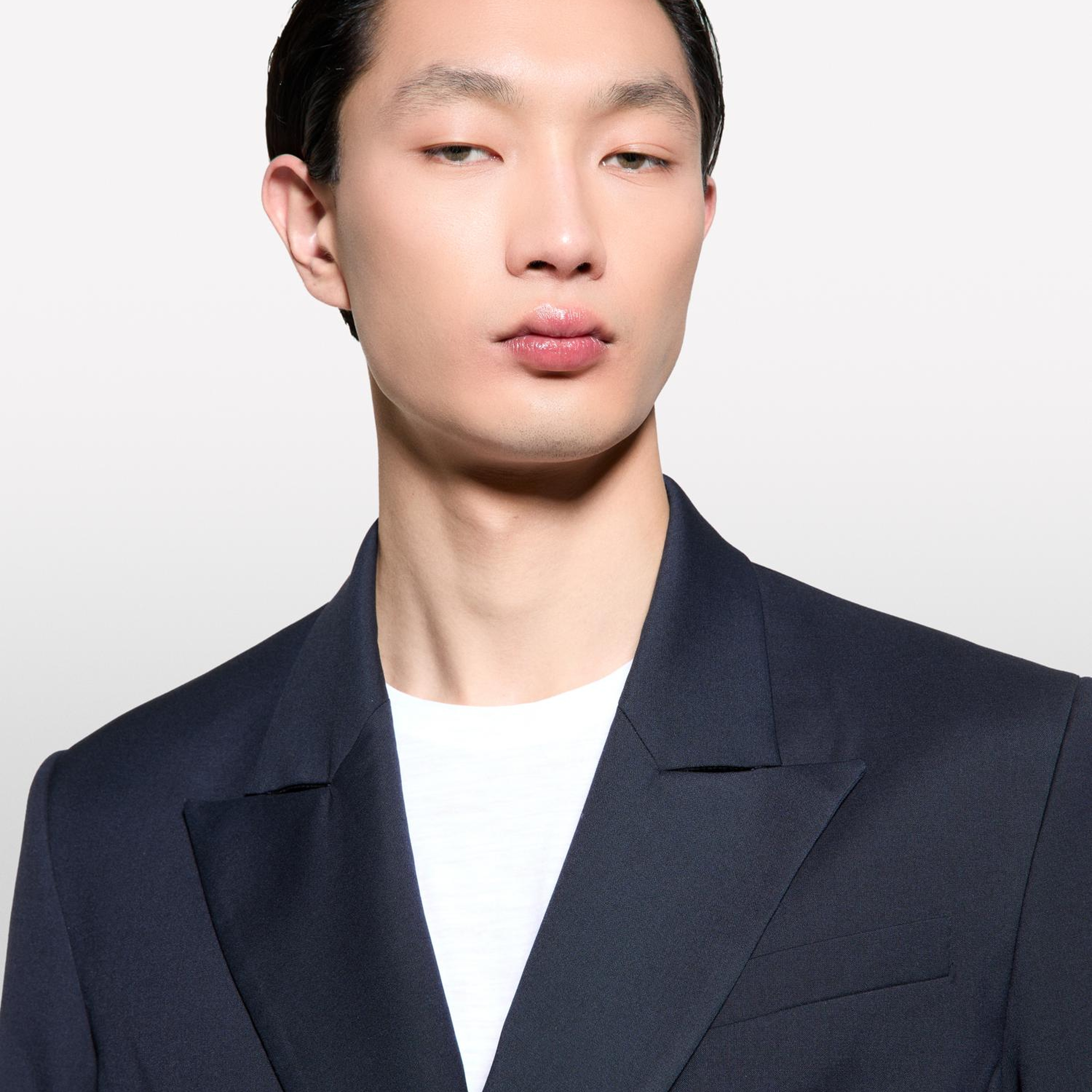 Erkek Koyu Lacivert Viskoz Karışımlı Kruvaze Regular Fit Blazer Ceket