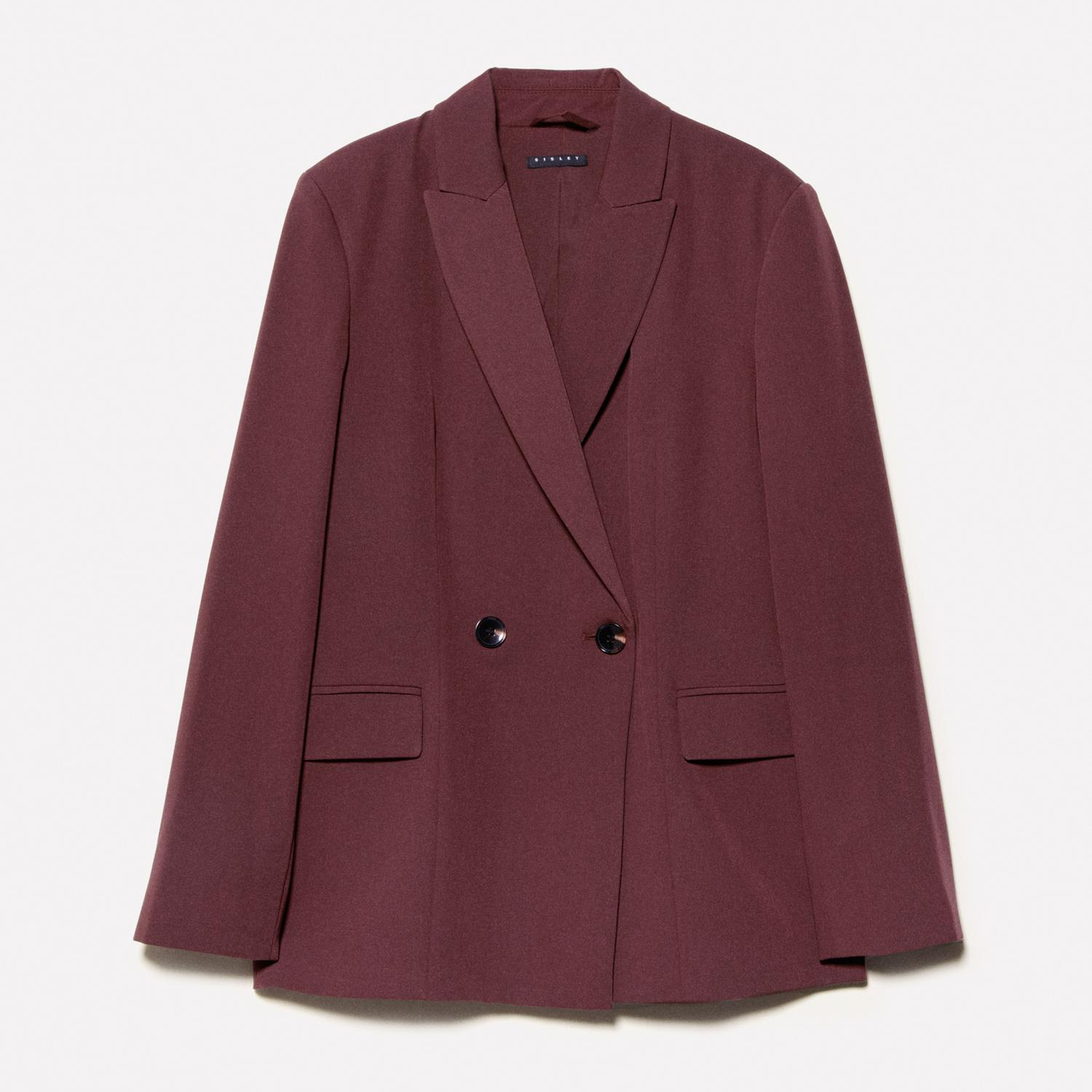 Kadın Koyu kahverengi Streç Viskozlu Düğme Detaylı Regular Fit Blazer Ceket