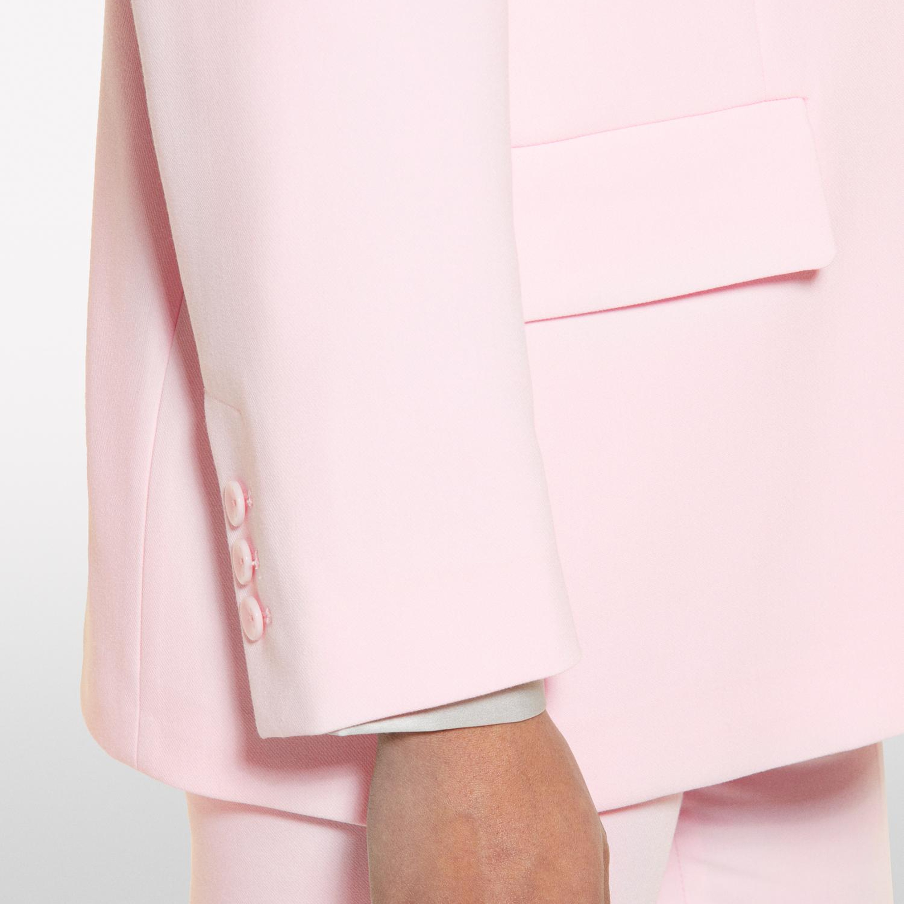 Kadın Açık Pembe Viskoz Karışımlı Arkası Yırtmaçlı Slim Fit Ceket
