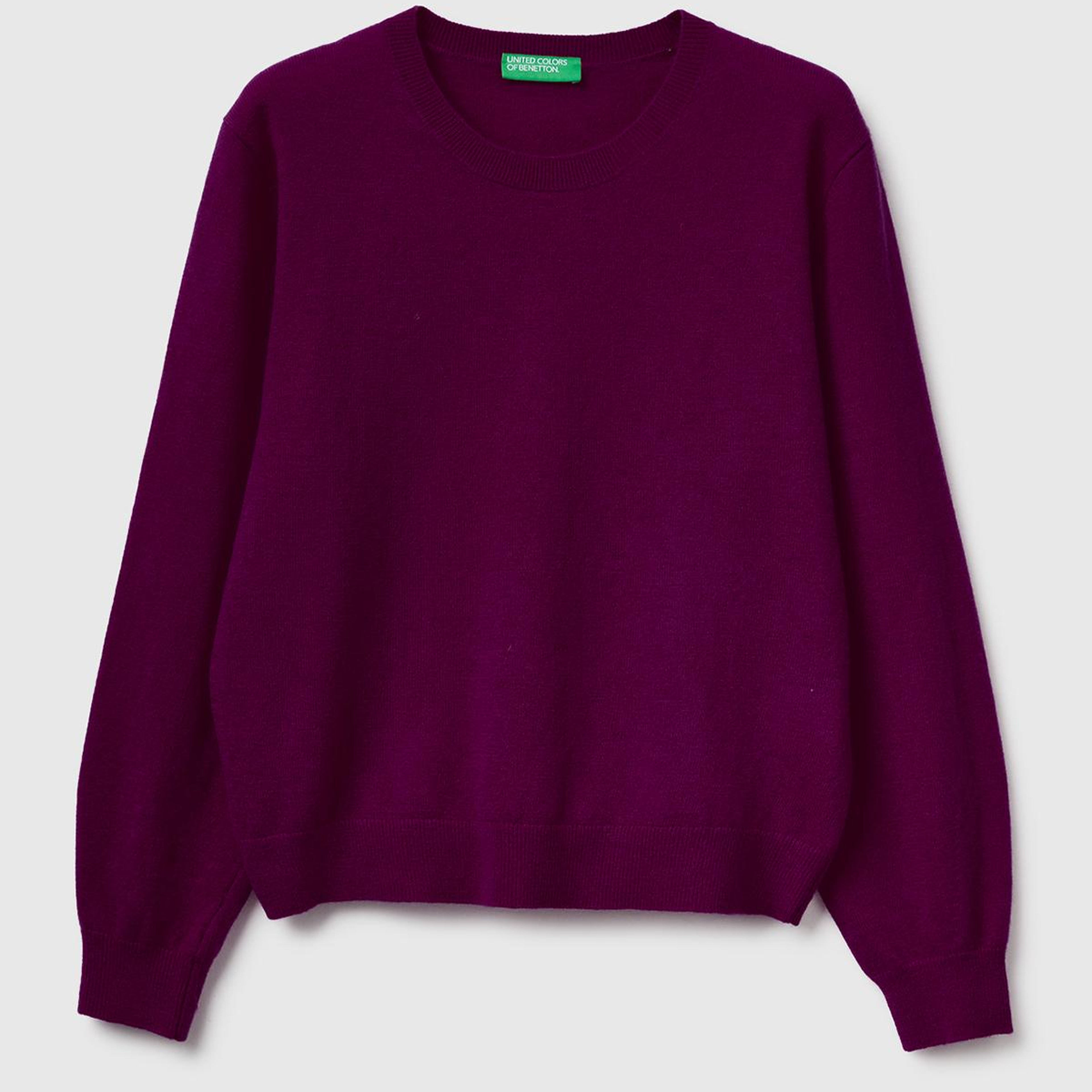 Kadın Mürdüm %100 Merino Ribana Detaylı Bisiklet Yaka Kazak