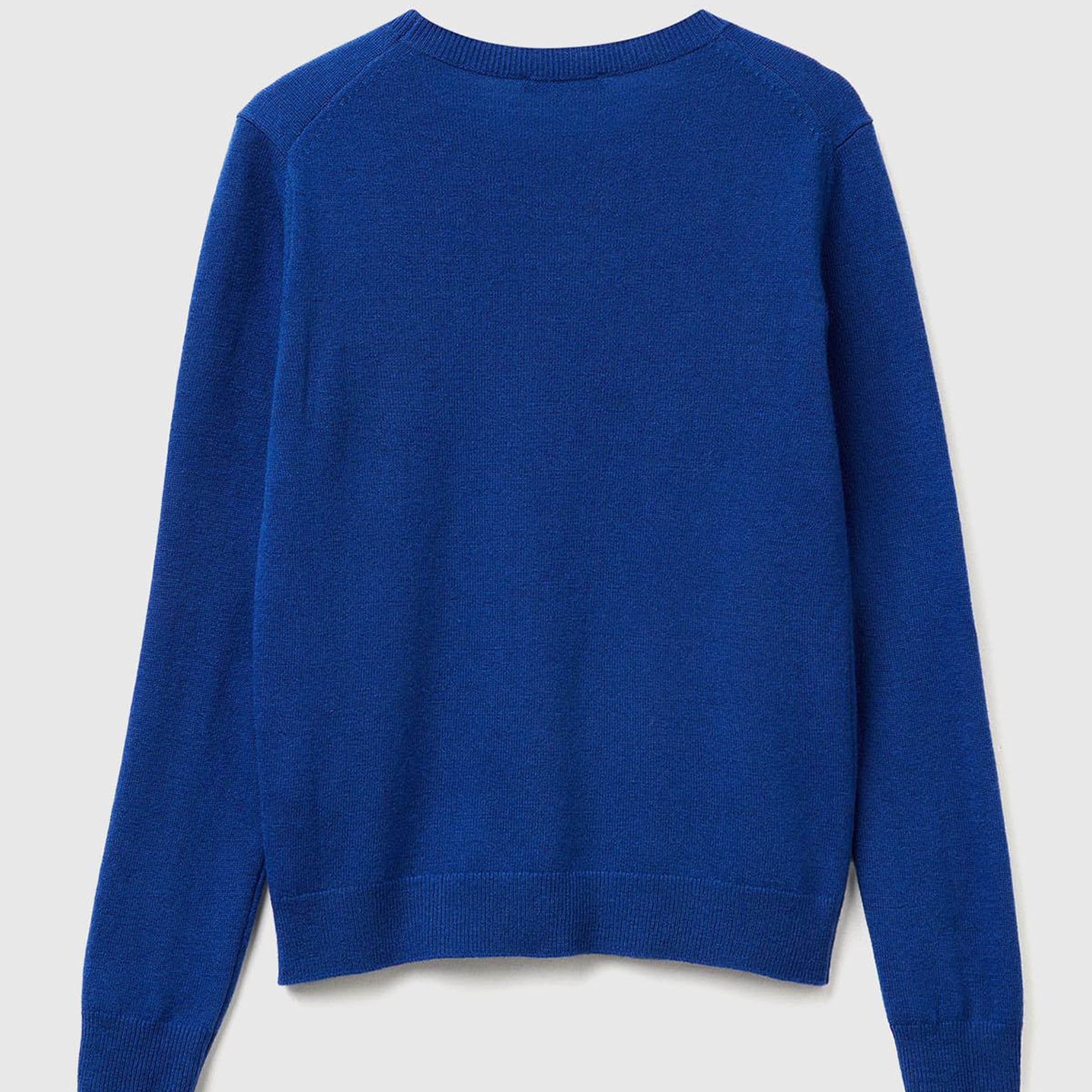 Kadın Koyu Mavi %100 Merino Bisiklet Yaka Kazak