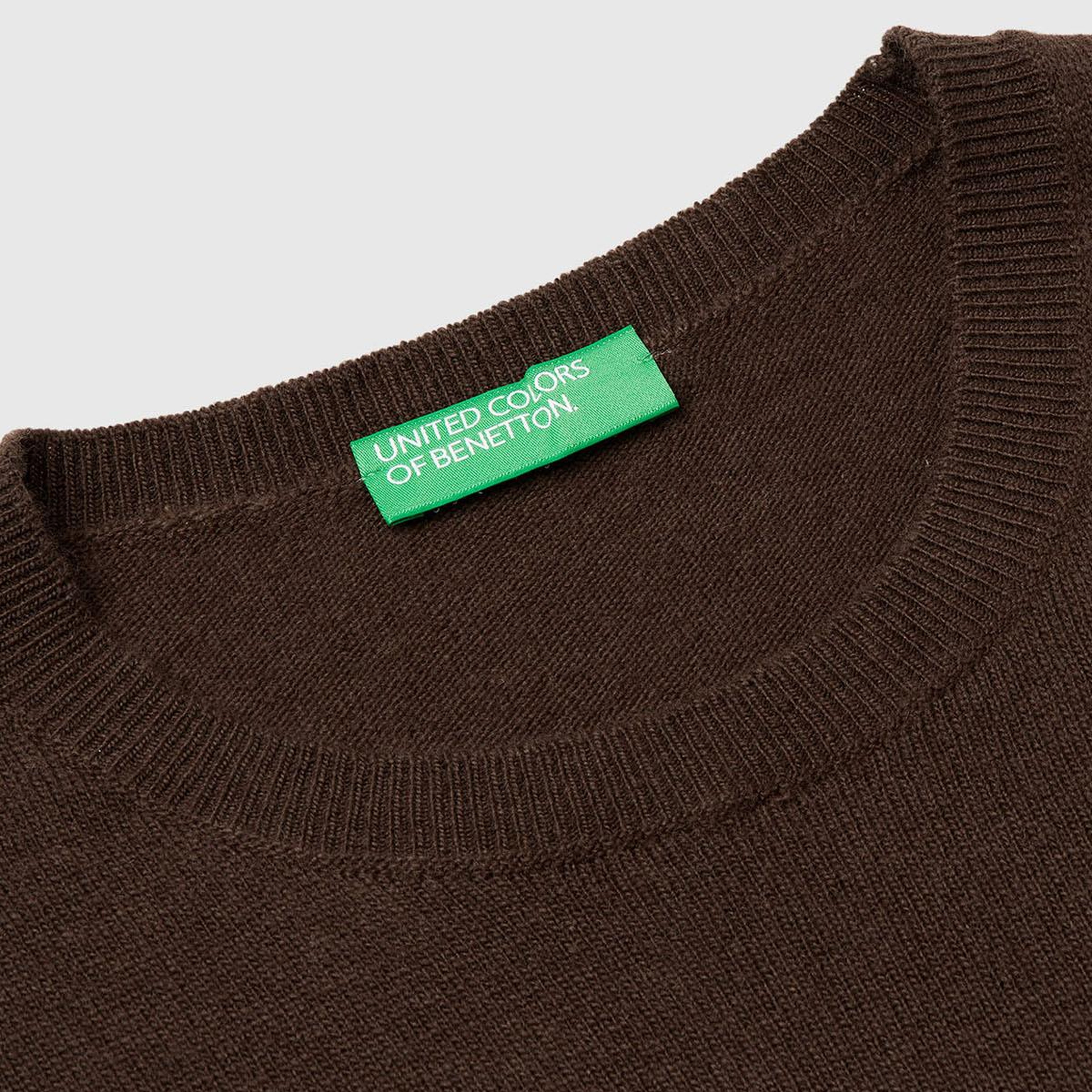 Kadın Koyu Kahverengi %100 Merino Bisiklet Yaka Kazak