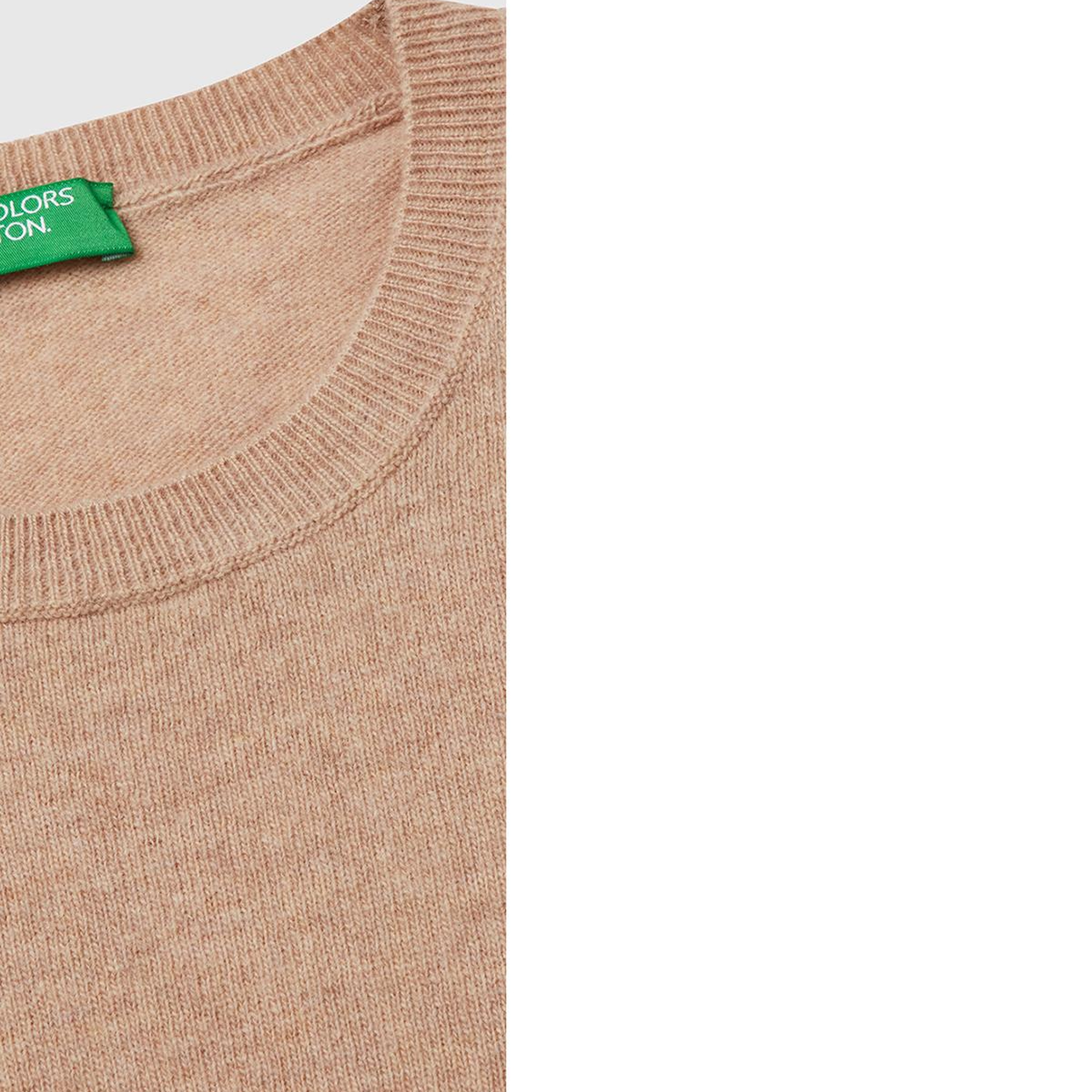 Kadın Ekru %100 Merino Bisiklet Yaka Kazak