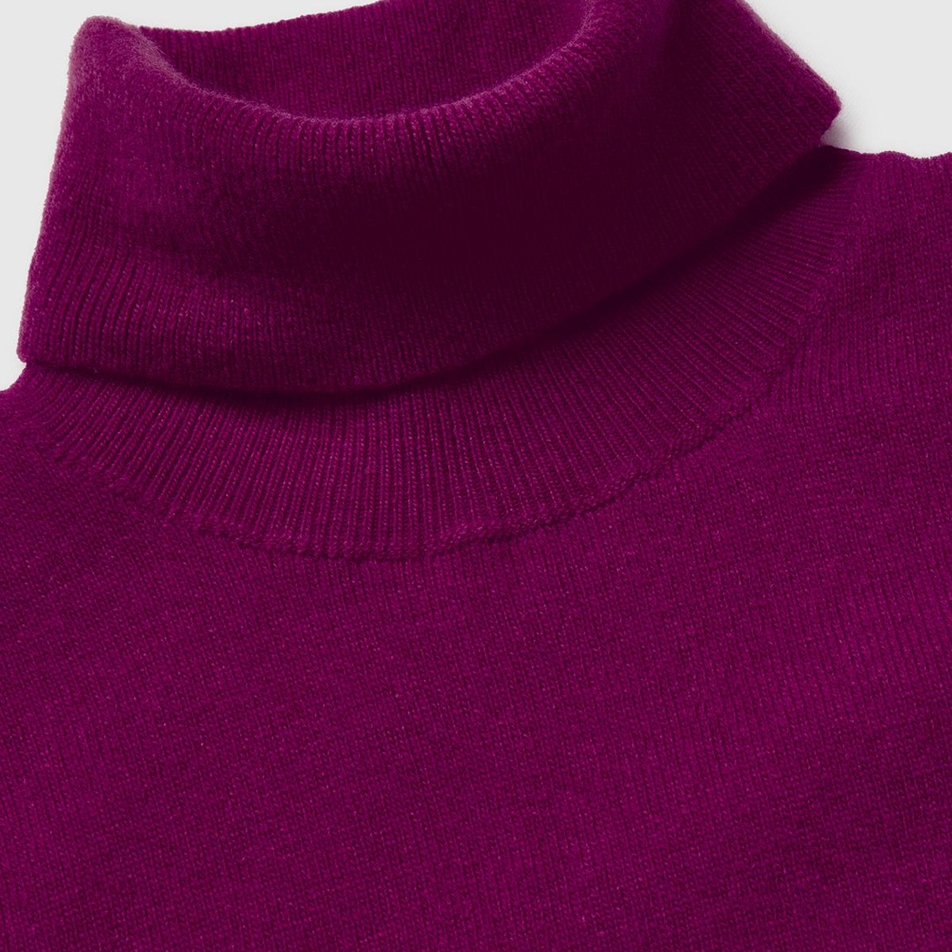 Kadın Mürdüm %100 Merino Dik Yaka Kazak
