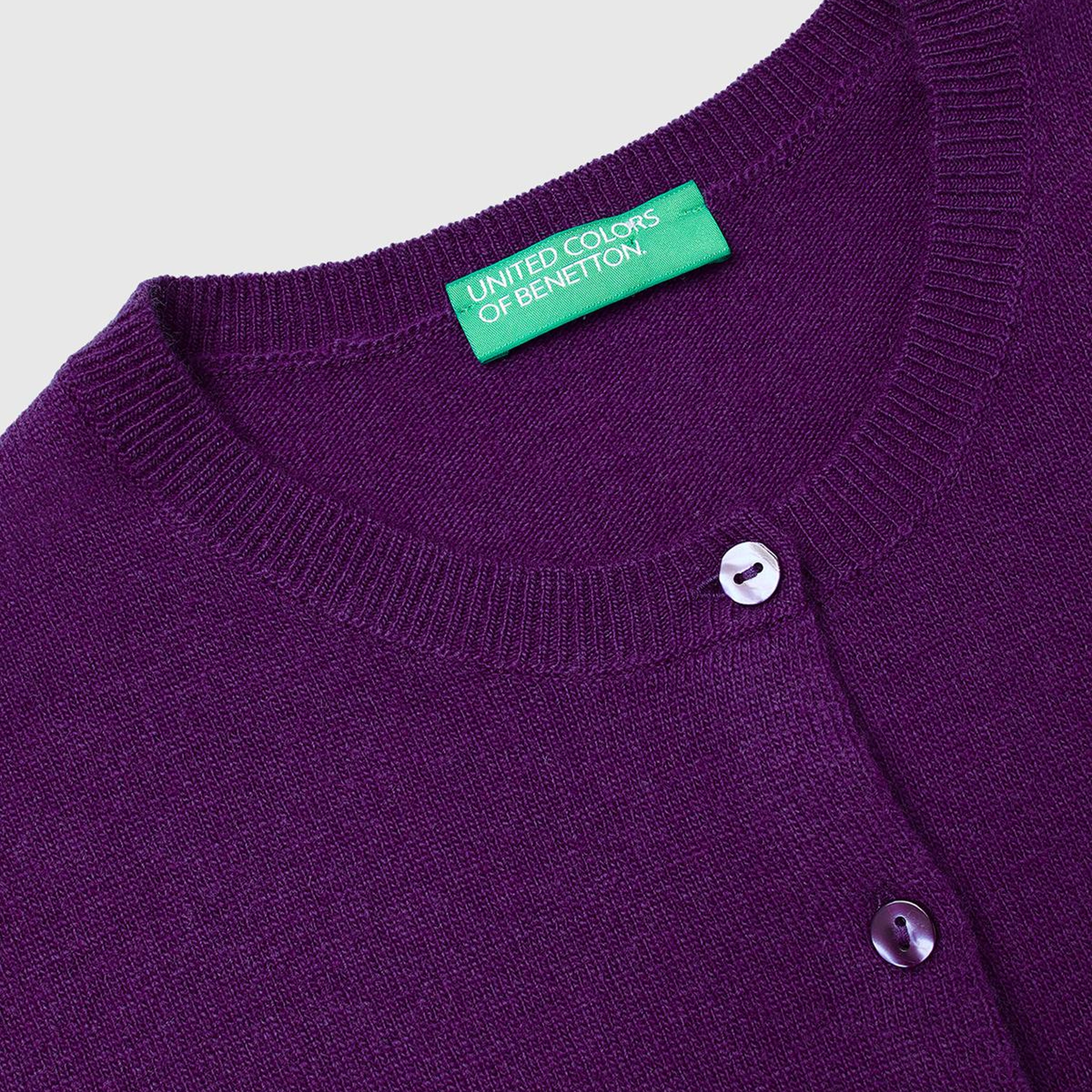 Kadın Mürdüm %100 Merino Bisiklet Yaka  Hırka