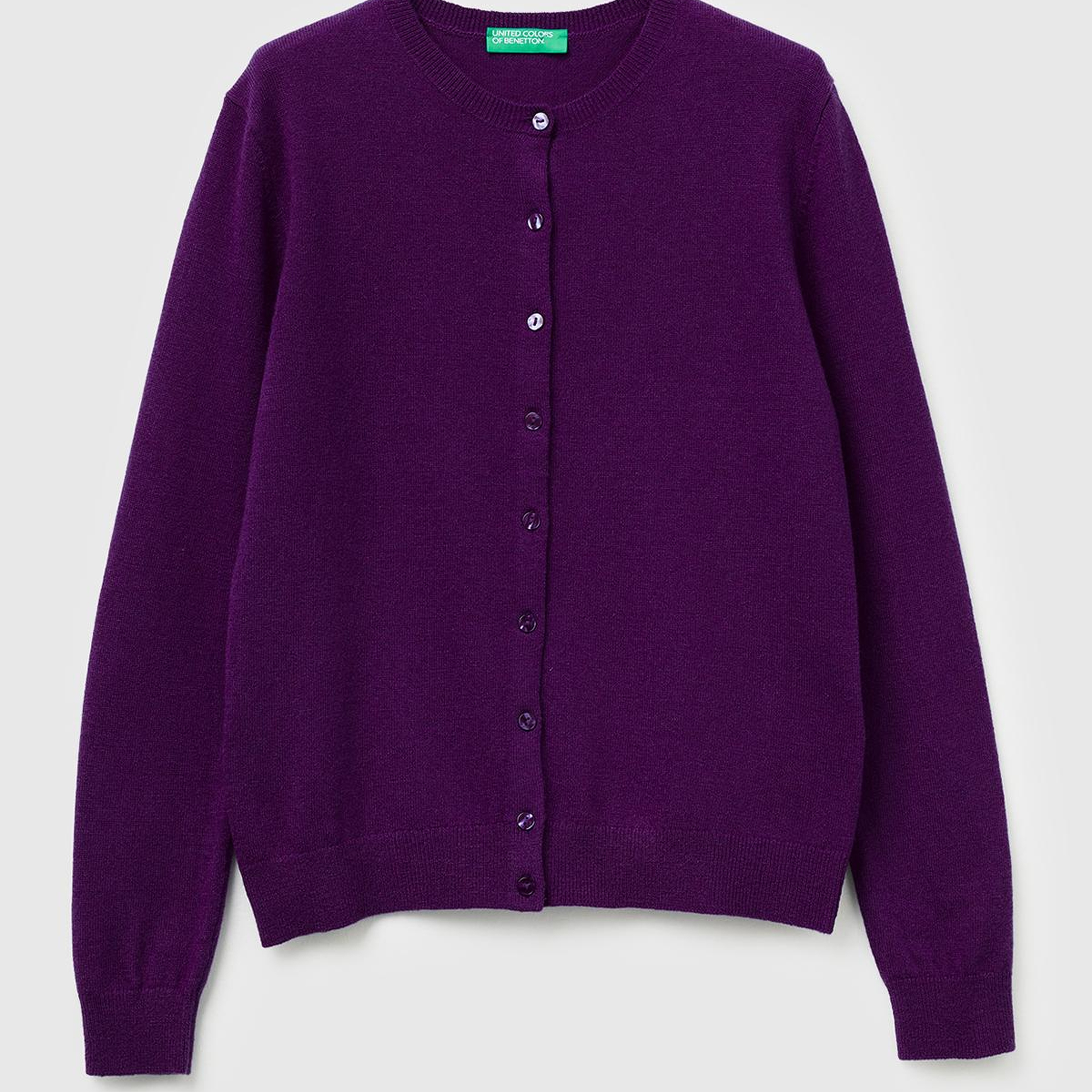 Kadın Mürdüm %100 Merino Bisiklet Yaka  Hırka