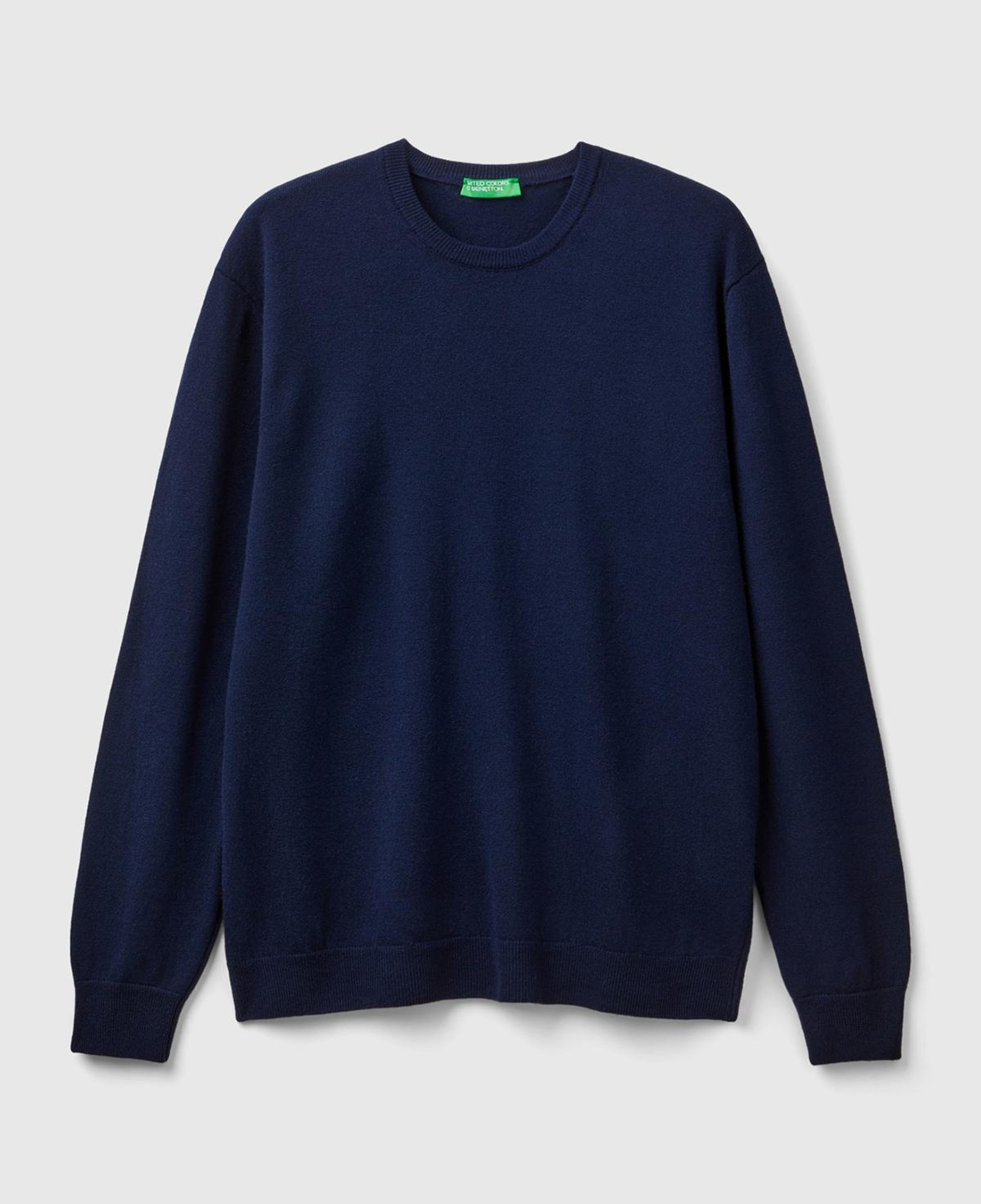 Erkek Lacivert %100 Merino Bisiklet Yaka Kazak