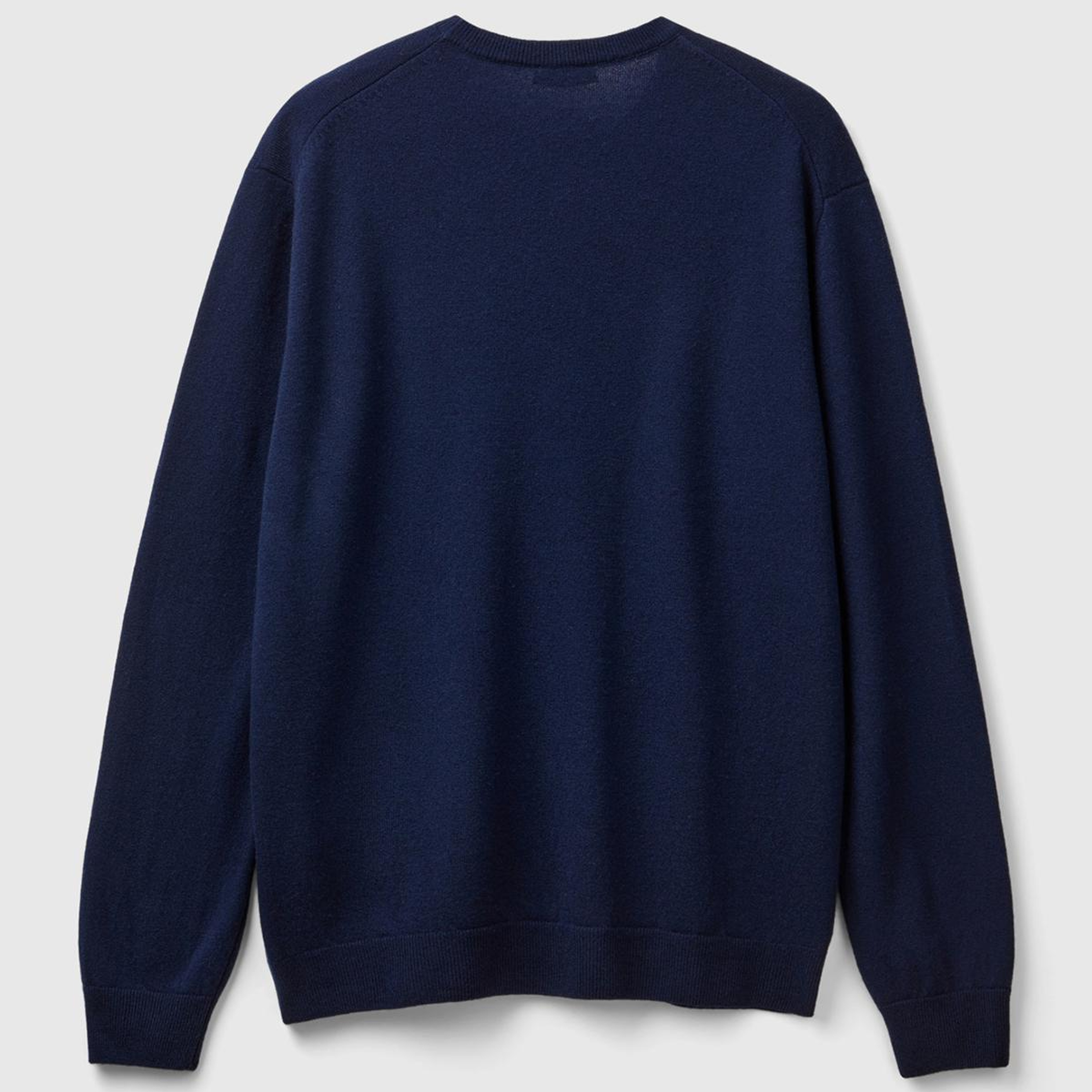 Erkek Lacivert %100 Merino Bisiklet Yaka Kazak
