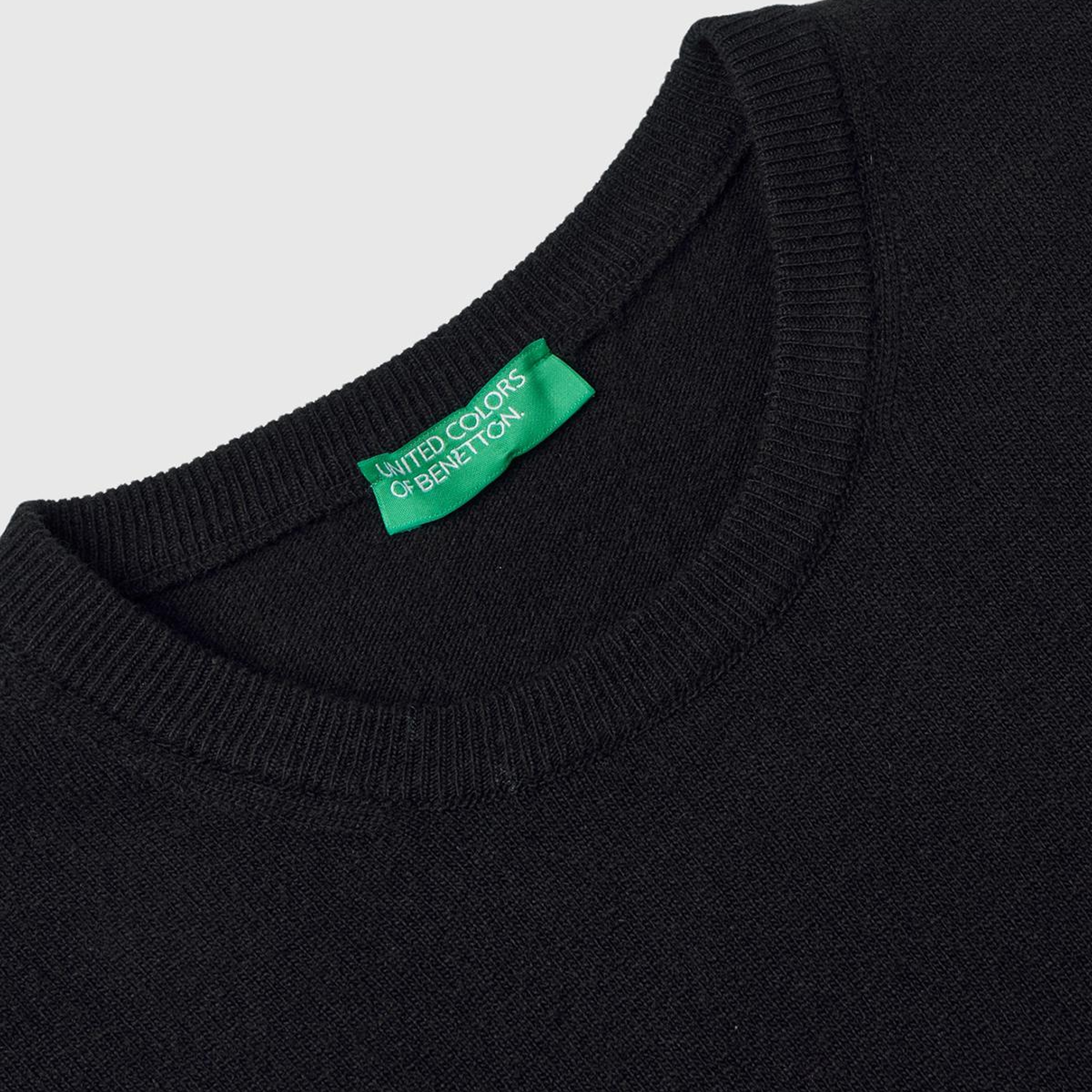 Erkek Siyah %100 Merino Bisiklet Yaka Kazak
