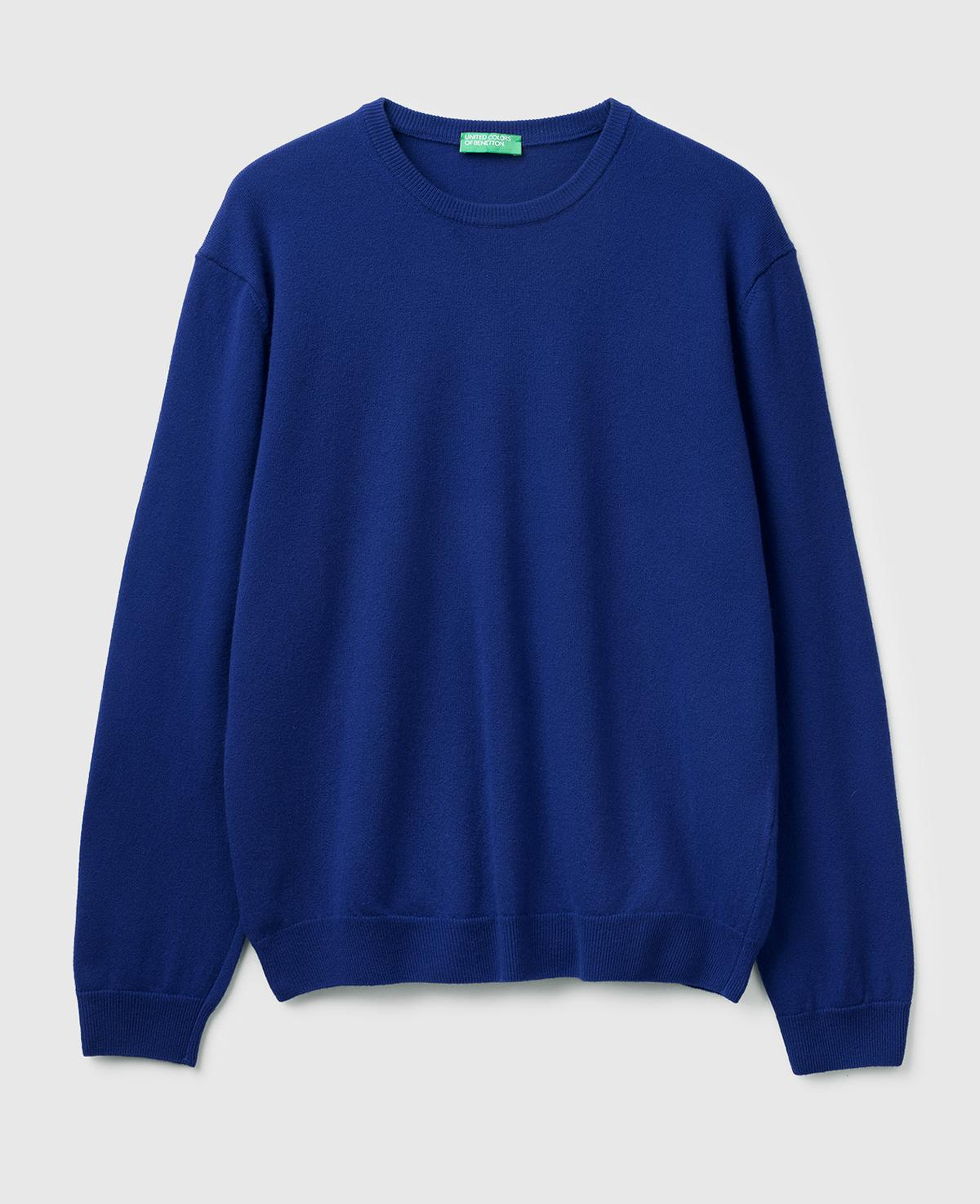Erkek Çivit Mavi %100 Merino Bisiklet Yaka Kazak