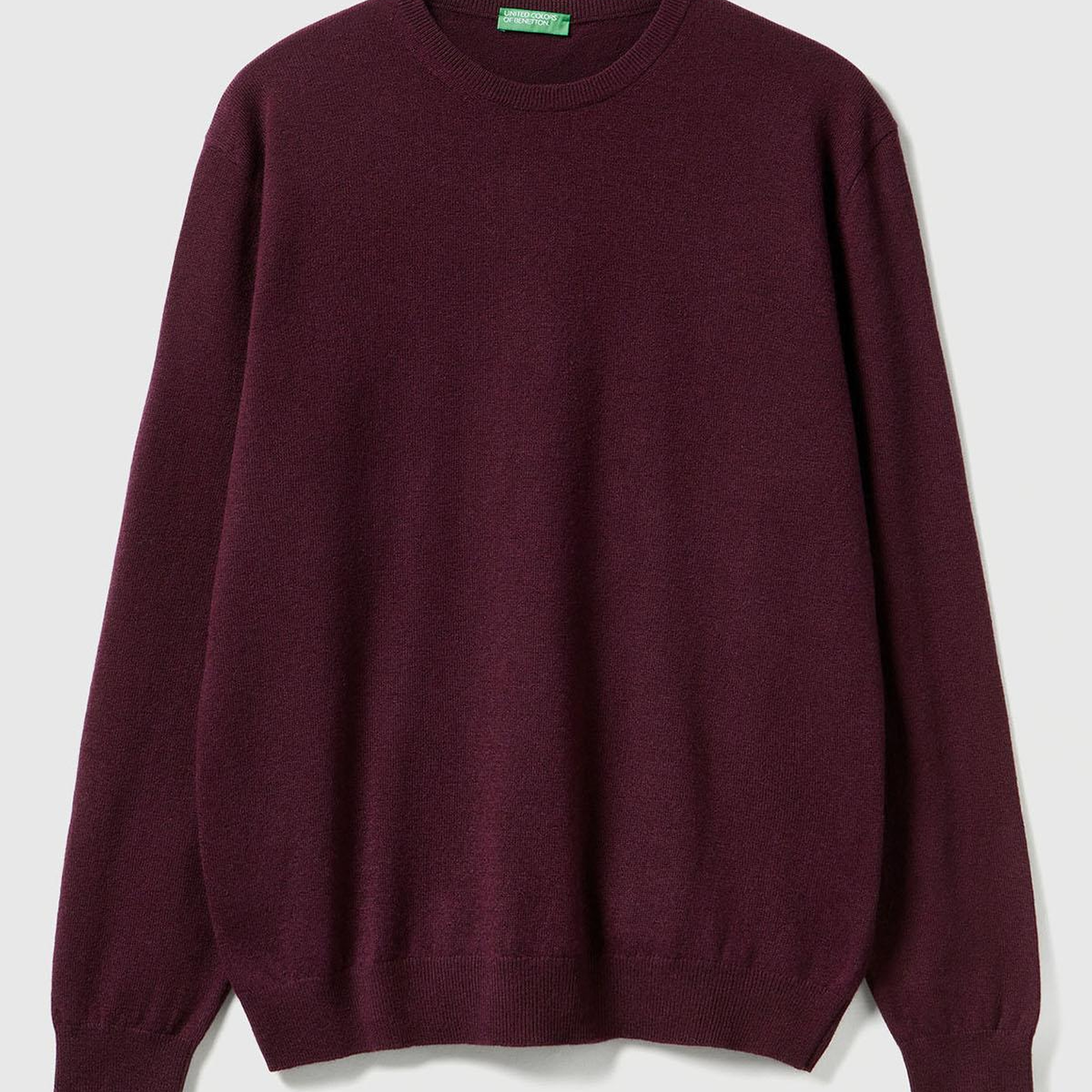 Erkek Mürdüm %100 Merino Bisiklet Yaka Kazak