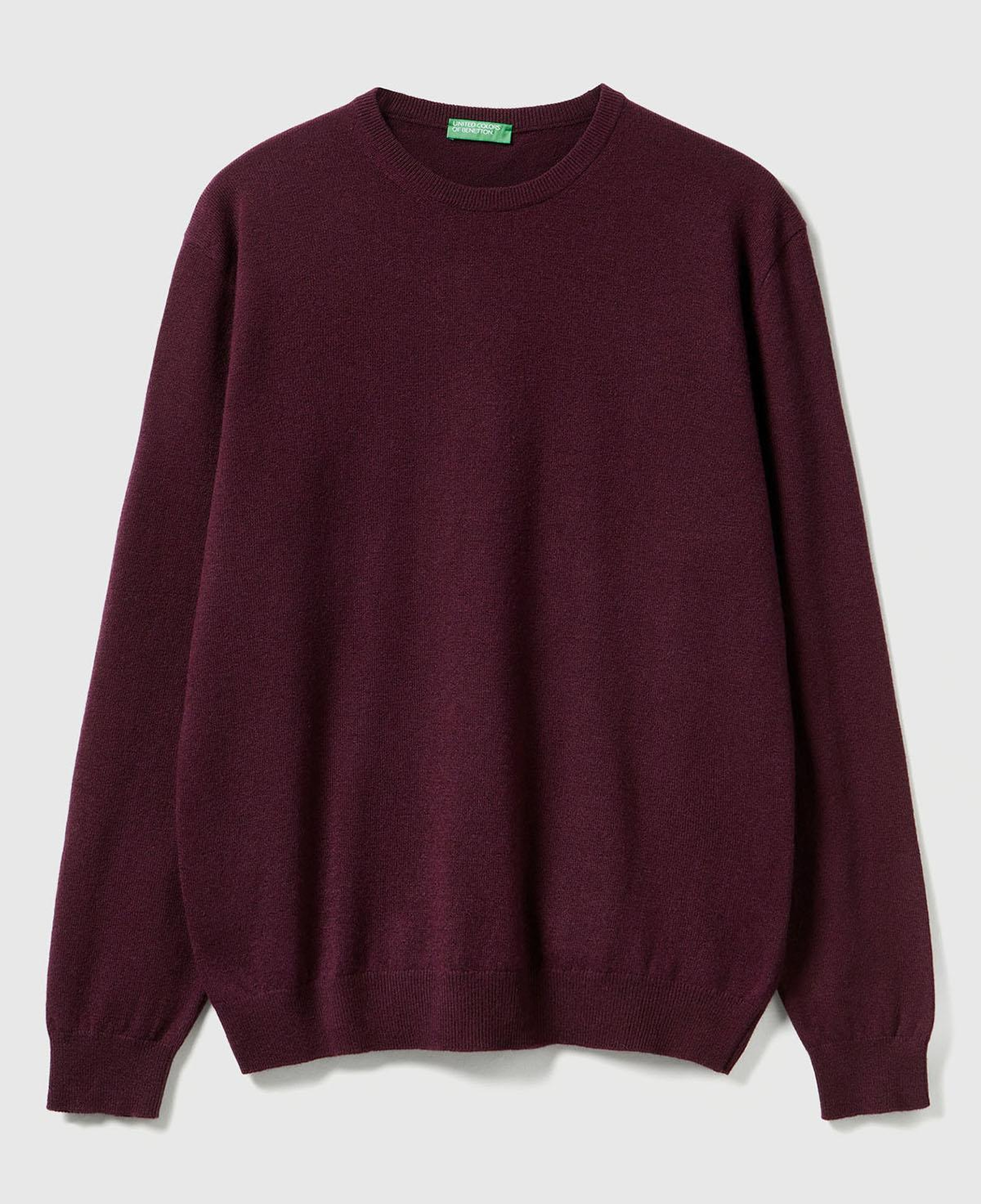 Erkek Mürdüm %100 Merino Bisiklet Yaka Kazak