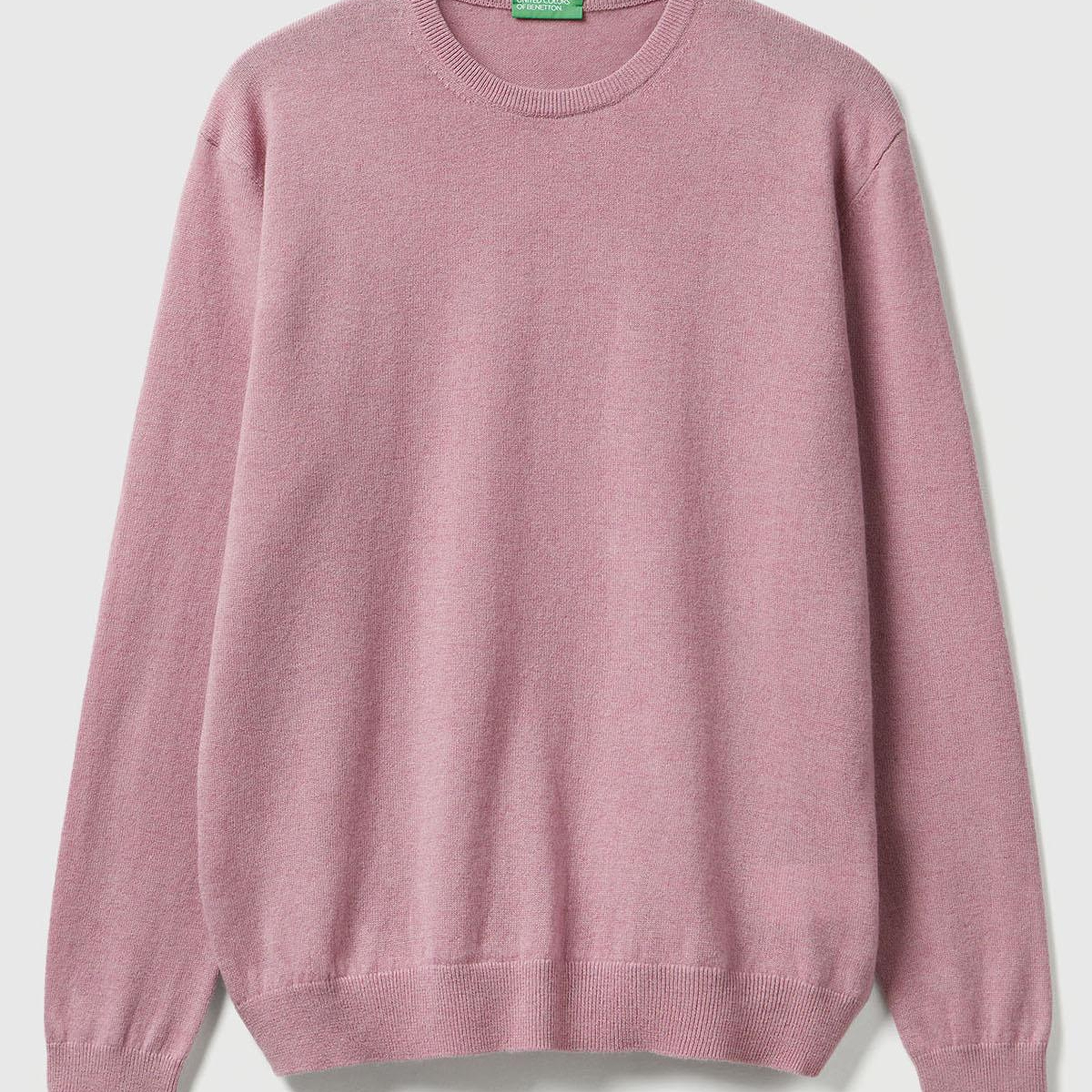 Erkek Koyu Pembe %100 Merino Bisiklet Yaka Kazak
