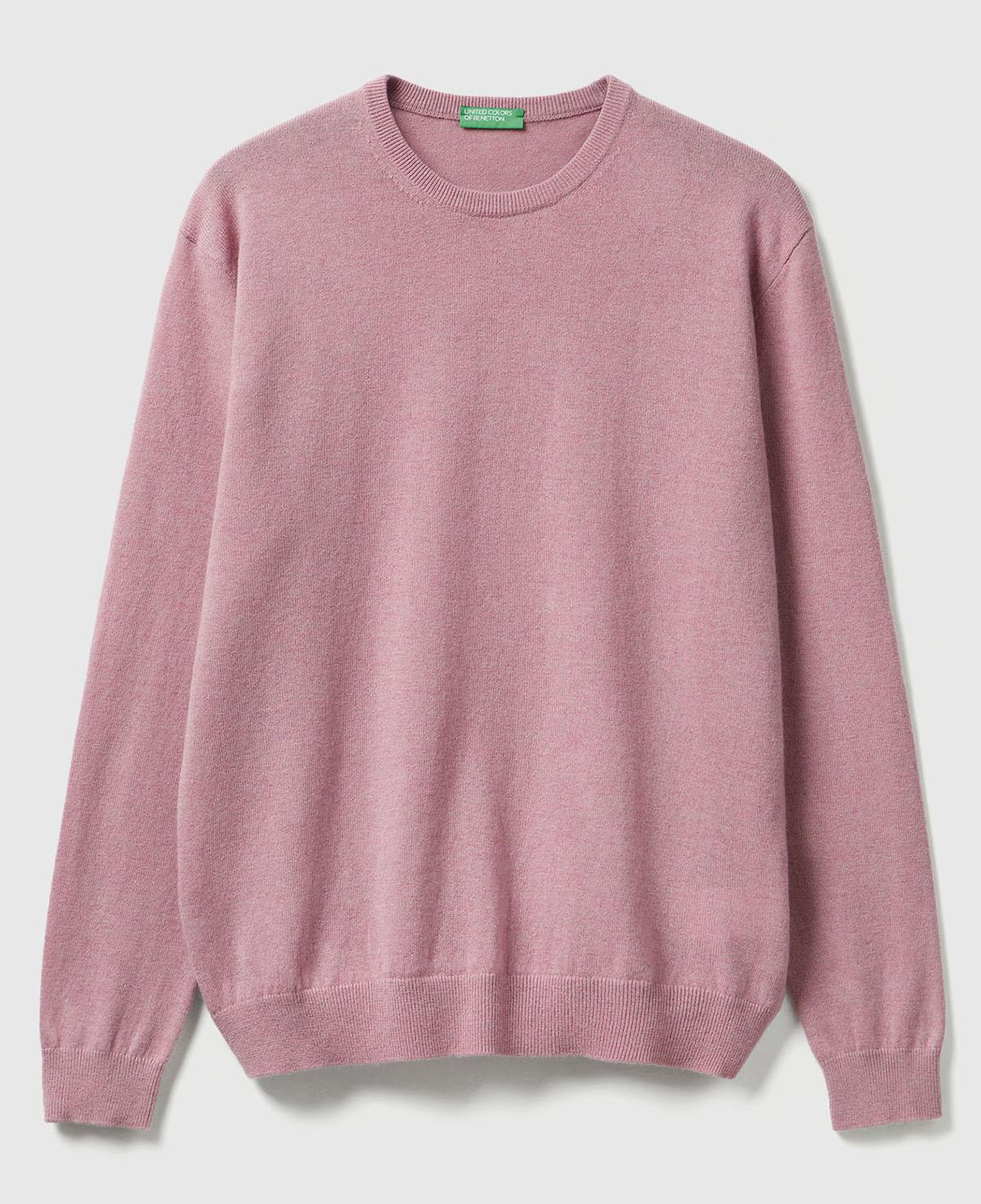 Erkek Koyu Pembe %100 Merino Bisiklet Yaka  Kazak