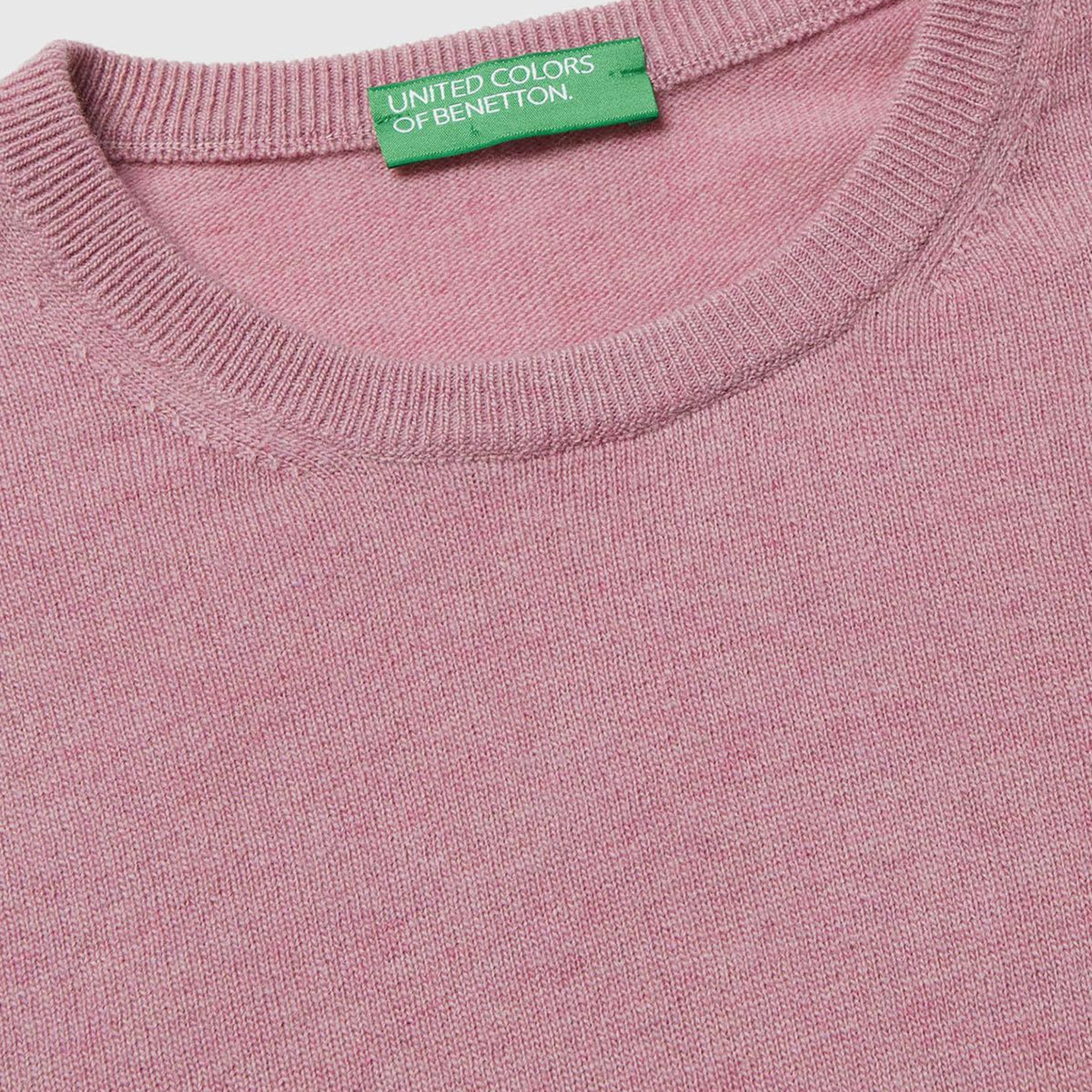 Erkek Koyu Pembe %100 Merino Bisiklet Yaka Kazak
