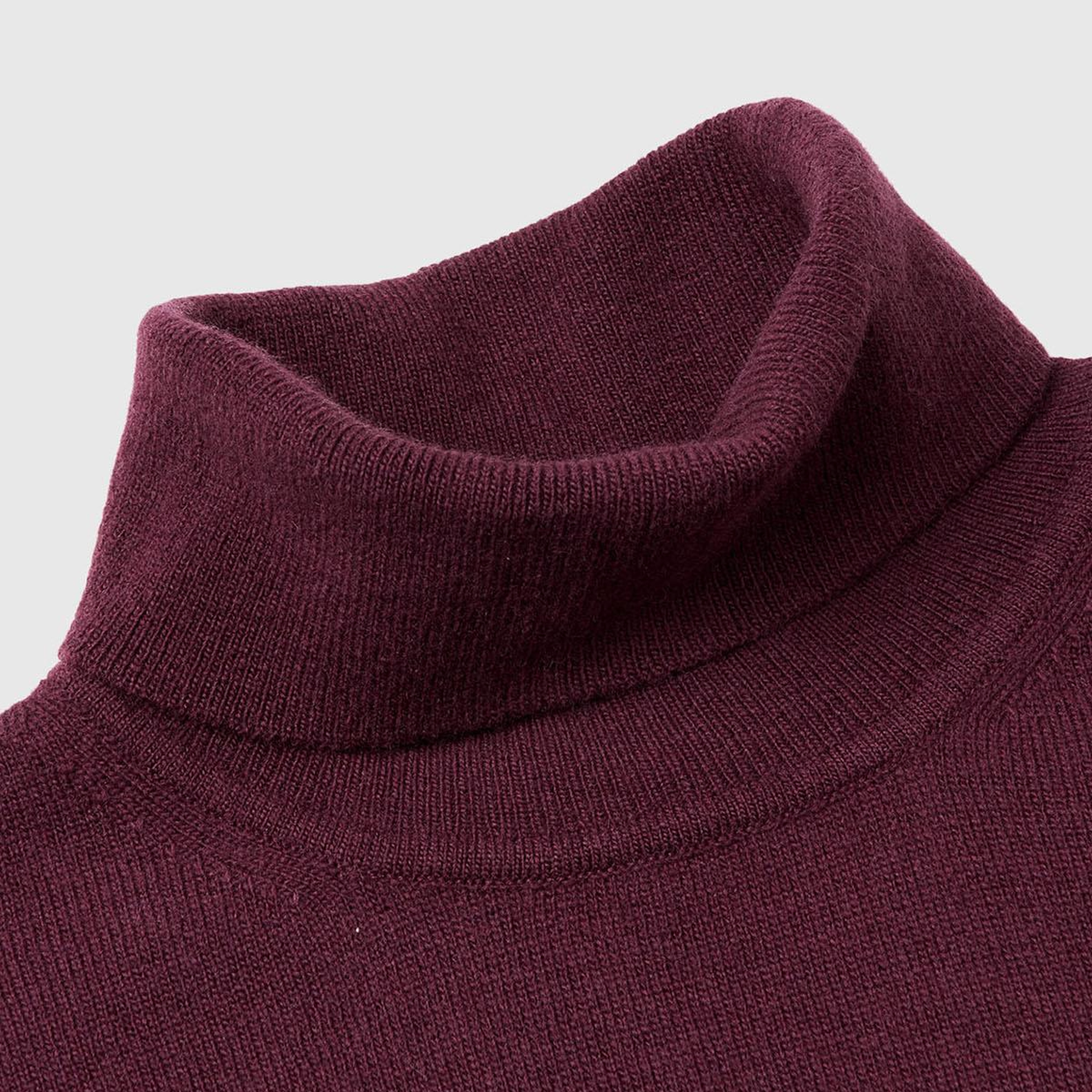 Erkek Mürdüm %100 Merino Boğazlı Kazak