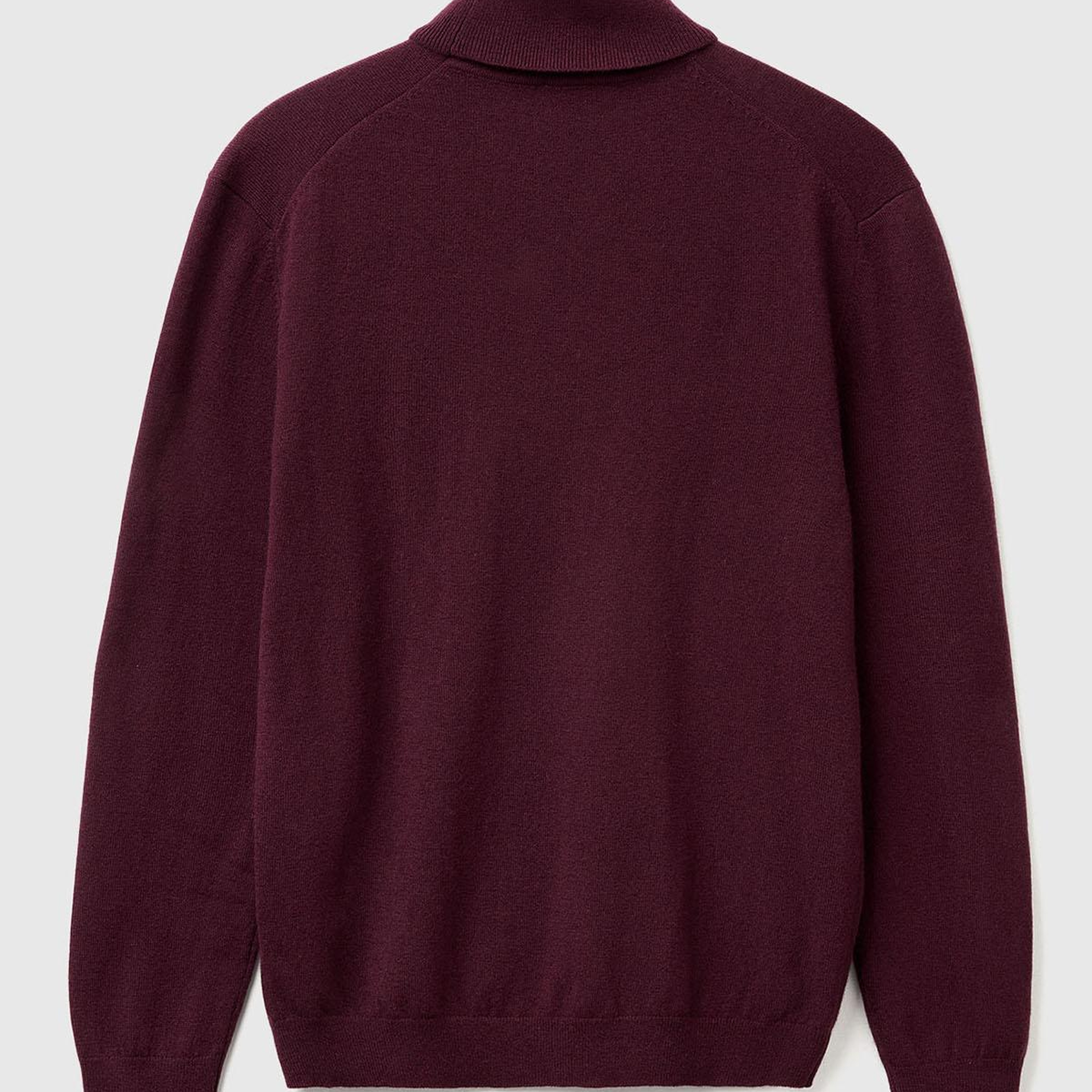 Erkek Mürdüm %100 Merino Boğazlı Kazak