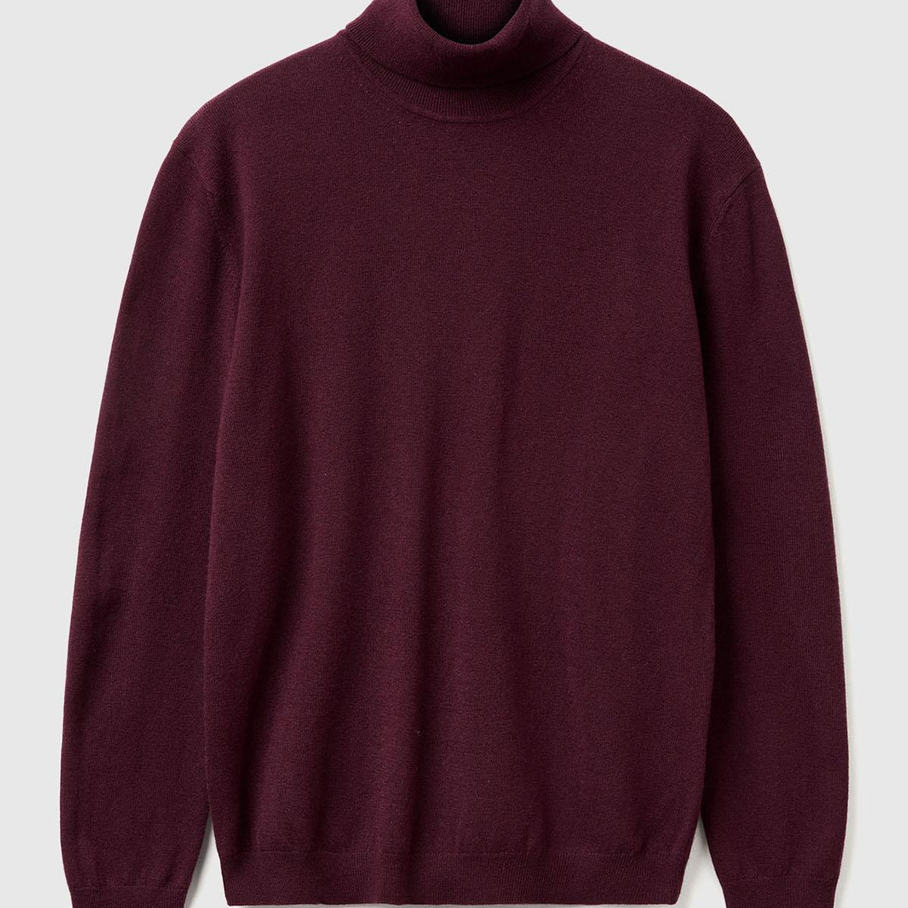 Erkek Mürdüm %100 Merino Boğazlı Kazak