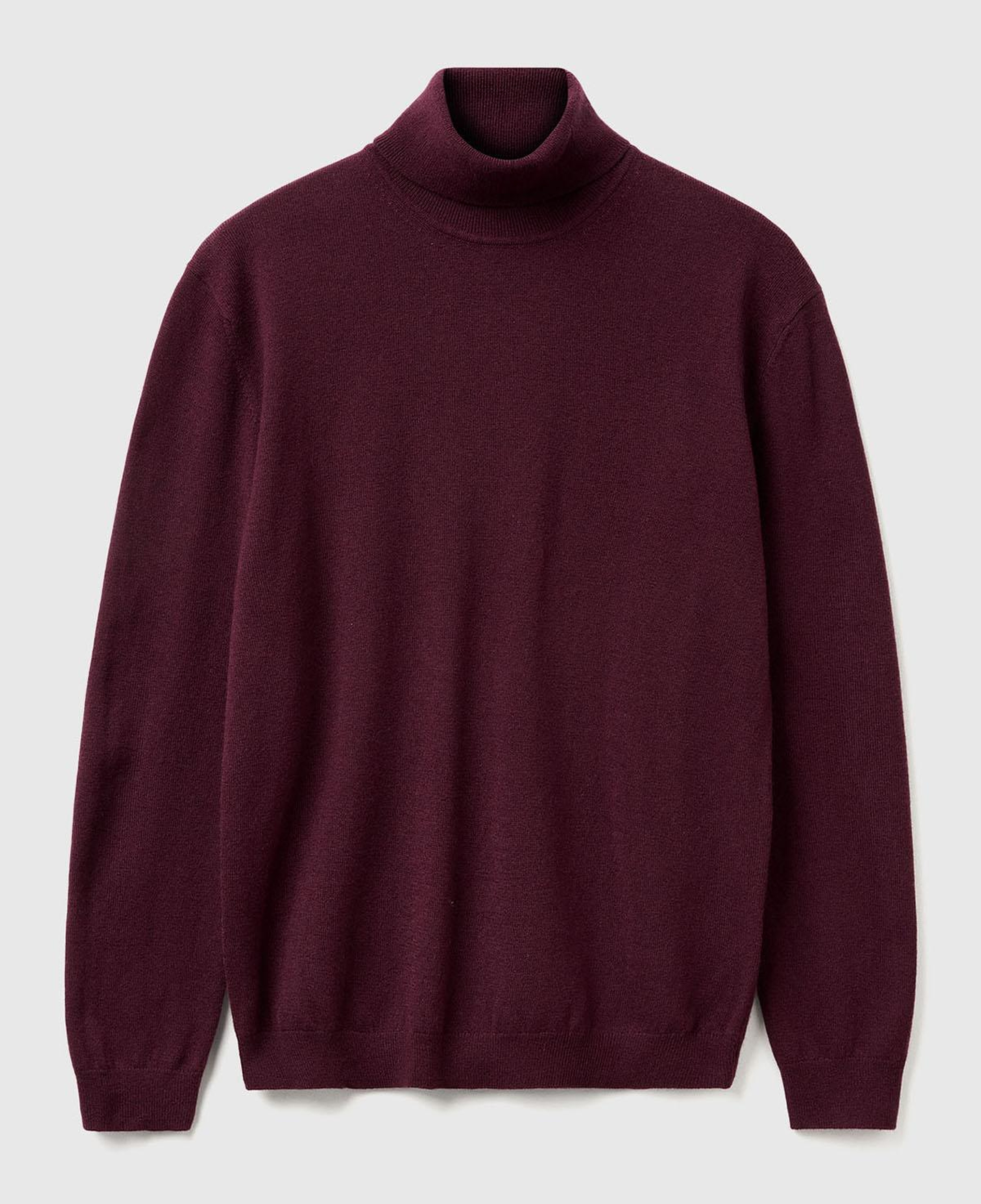 Erkek Mürdüm %100 Merino Boğazlı Kazak