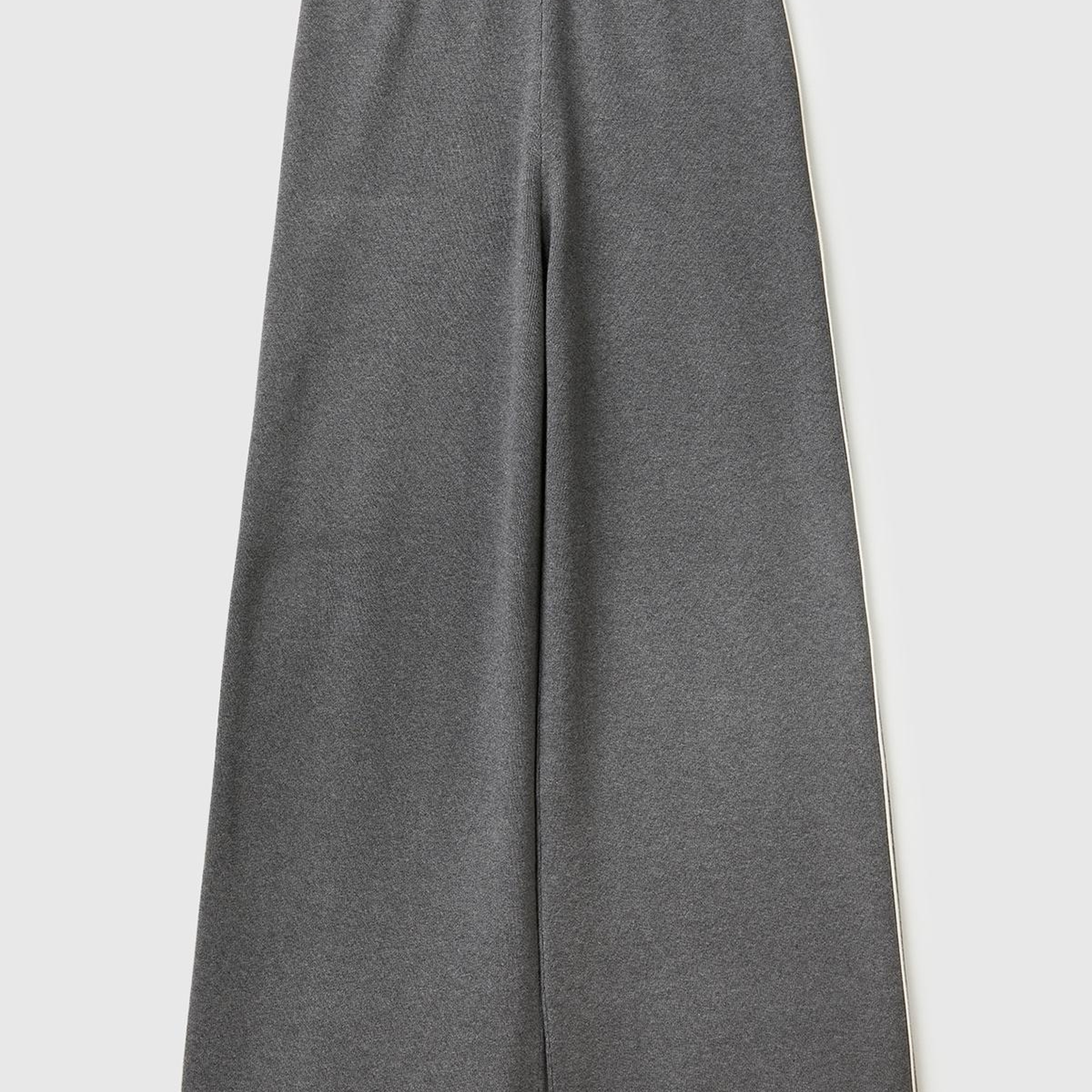 Kadın Antrasit Melanj Viskoz Karışımlı Beli Lastikli Geniş Paça Pantolon