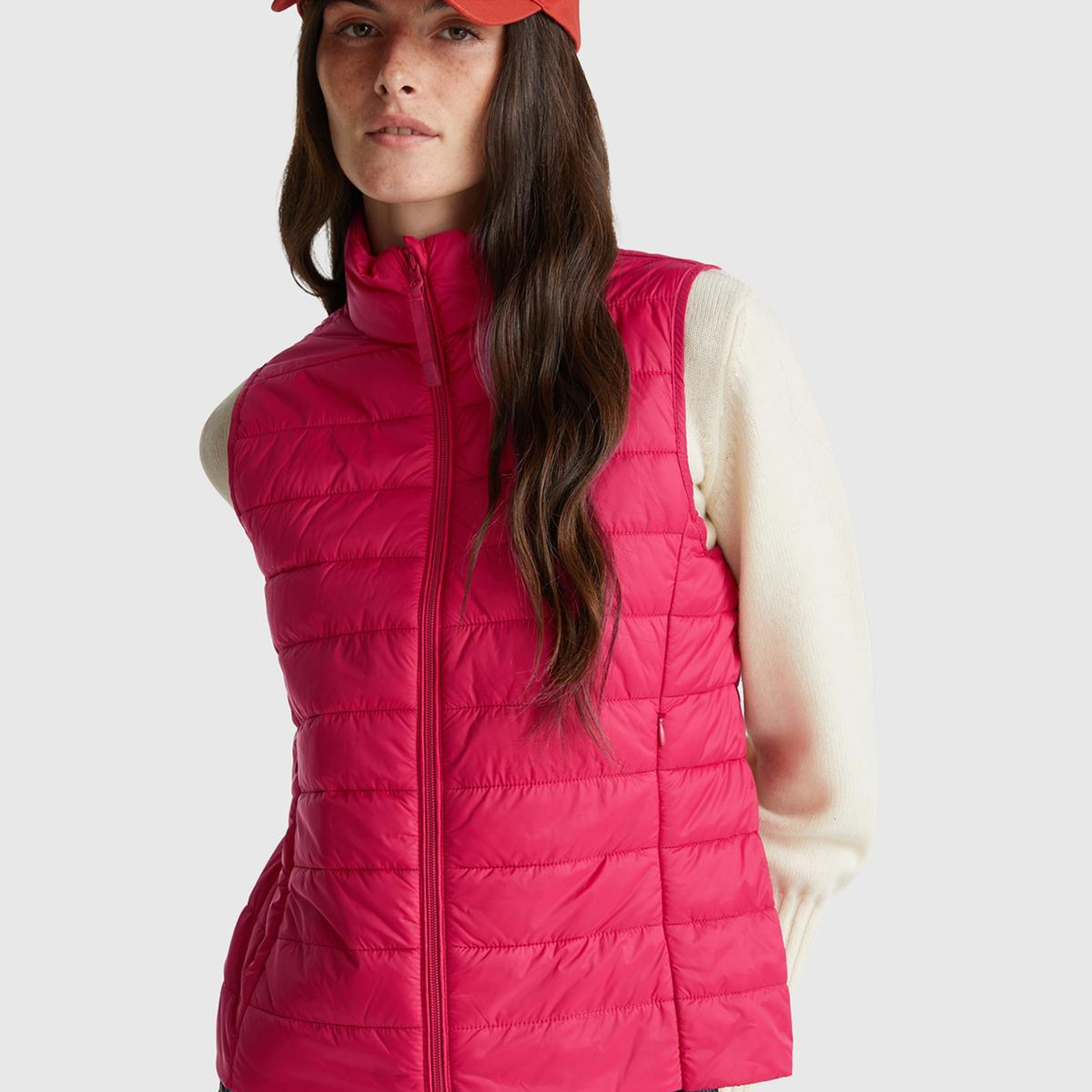 Kadın Fuşya Slim Fit Puffer Yelek