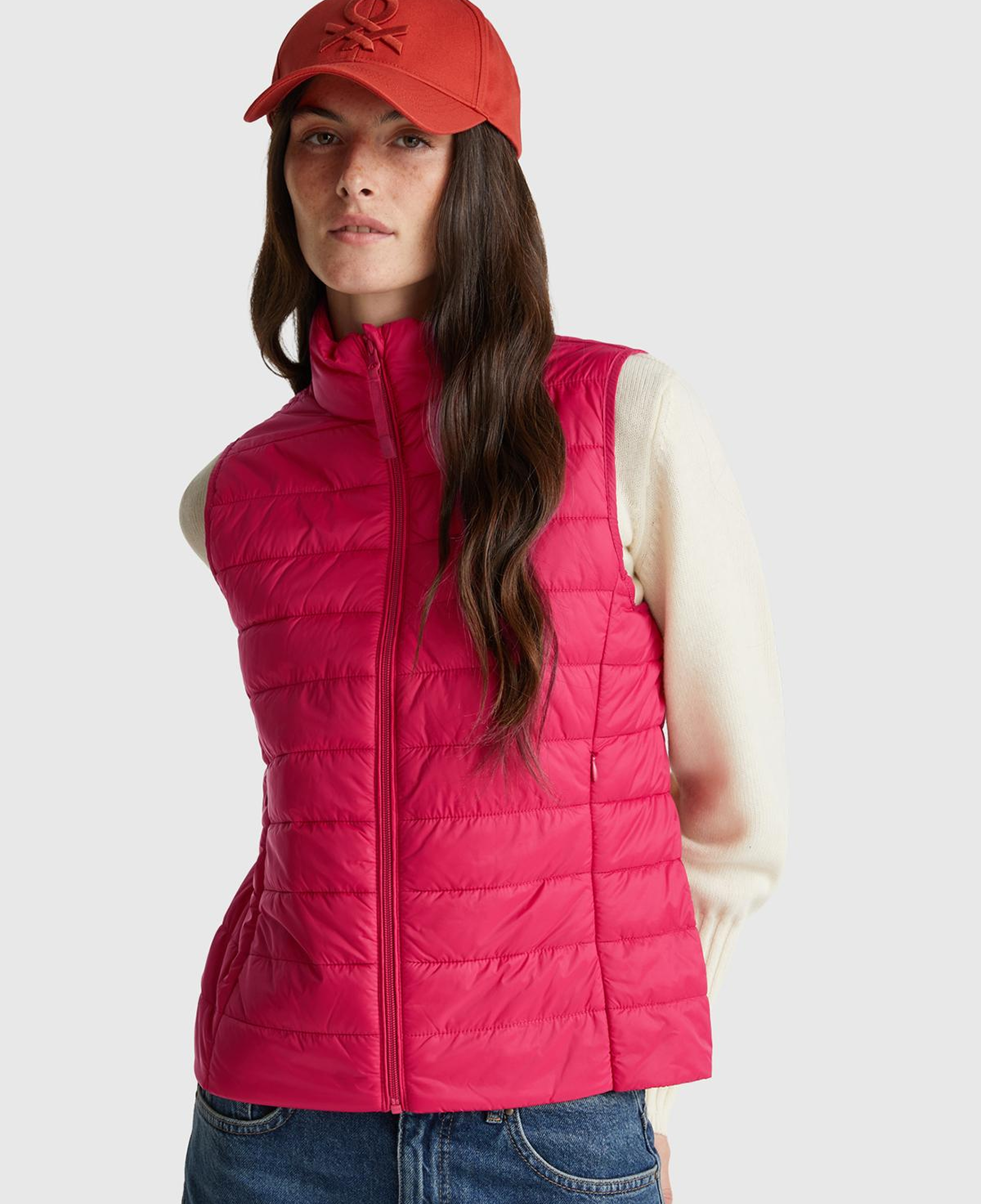 Kadın Fuşya Slim Fit Puffer Yelek