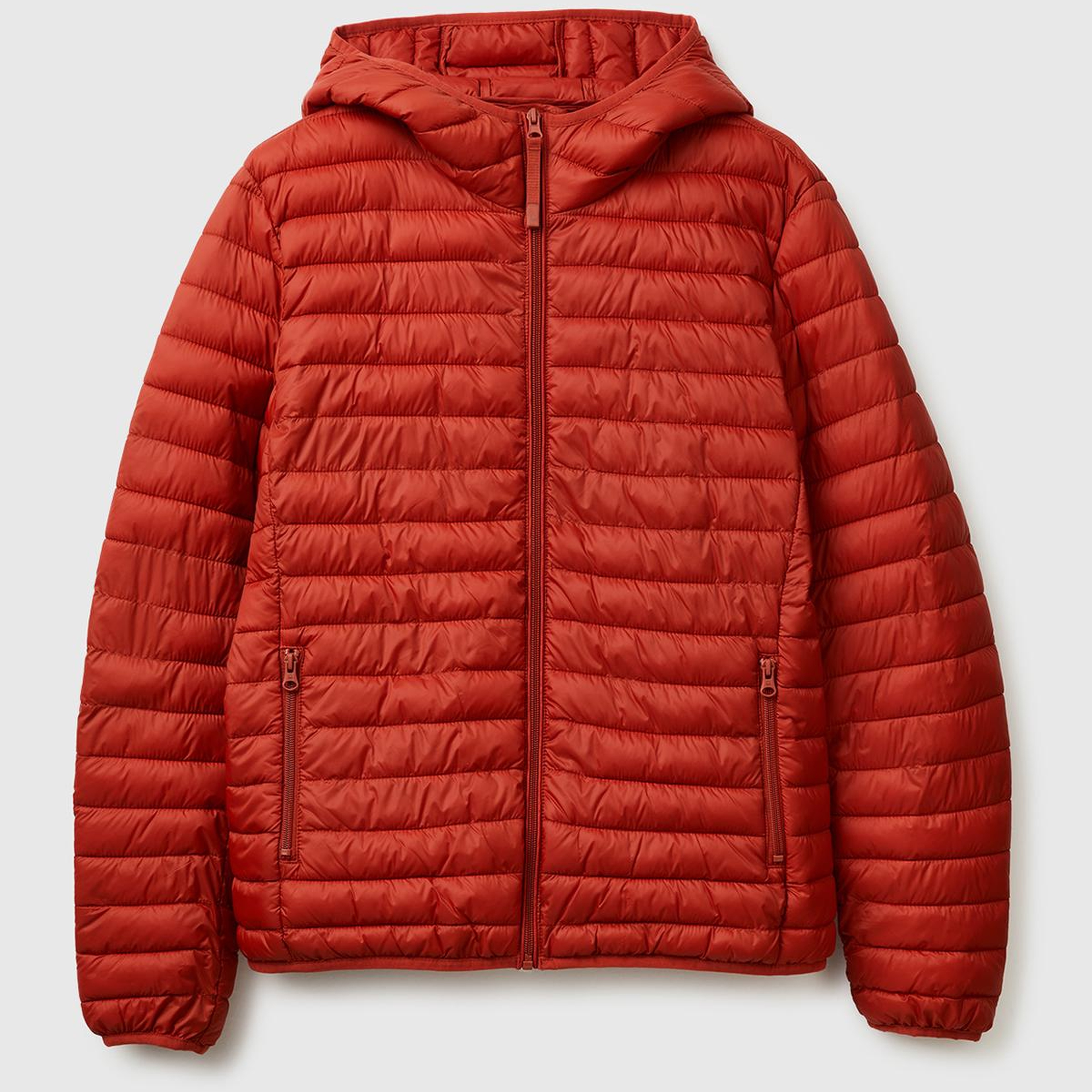 Erkek Kırmızı Regular Fit Kapüşonlu Puffer Mont