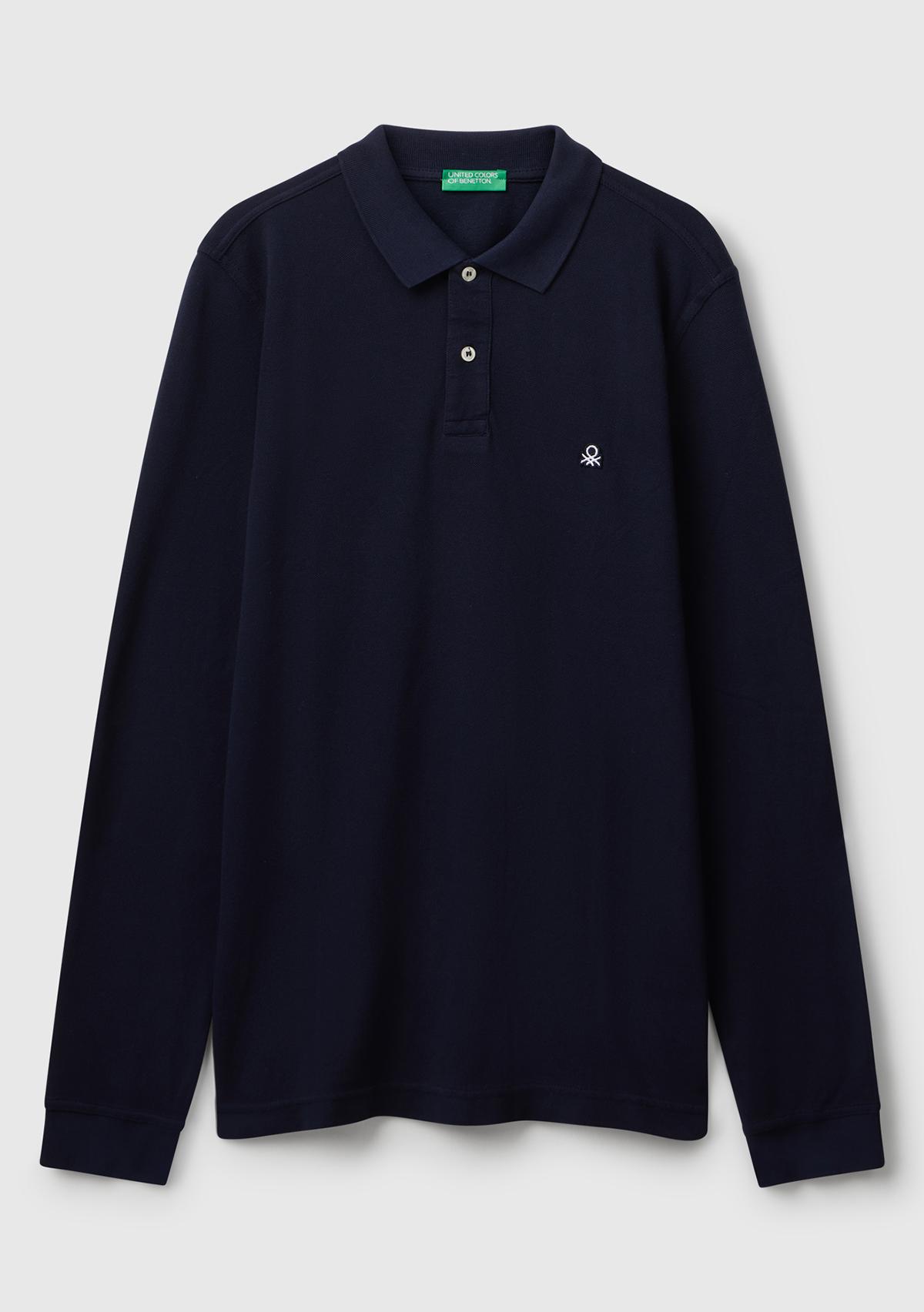 Erkek Lacivert Uzun Kol Polo T-Shirt