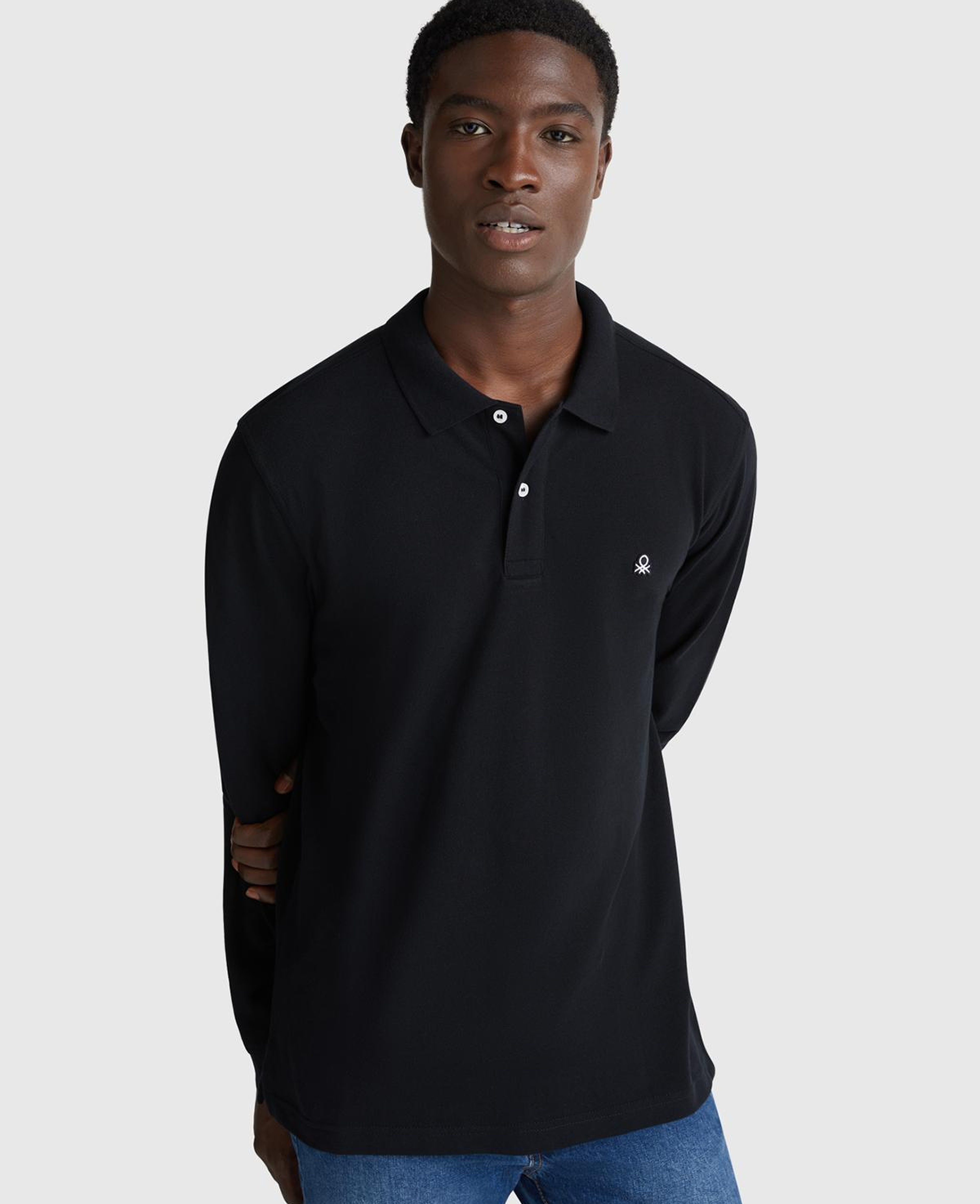 Erkek Siyah Uzun Kol Polo T-Shirt