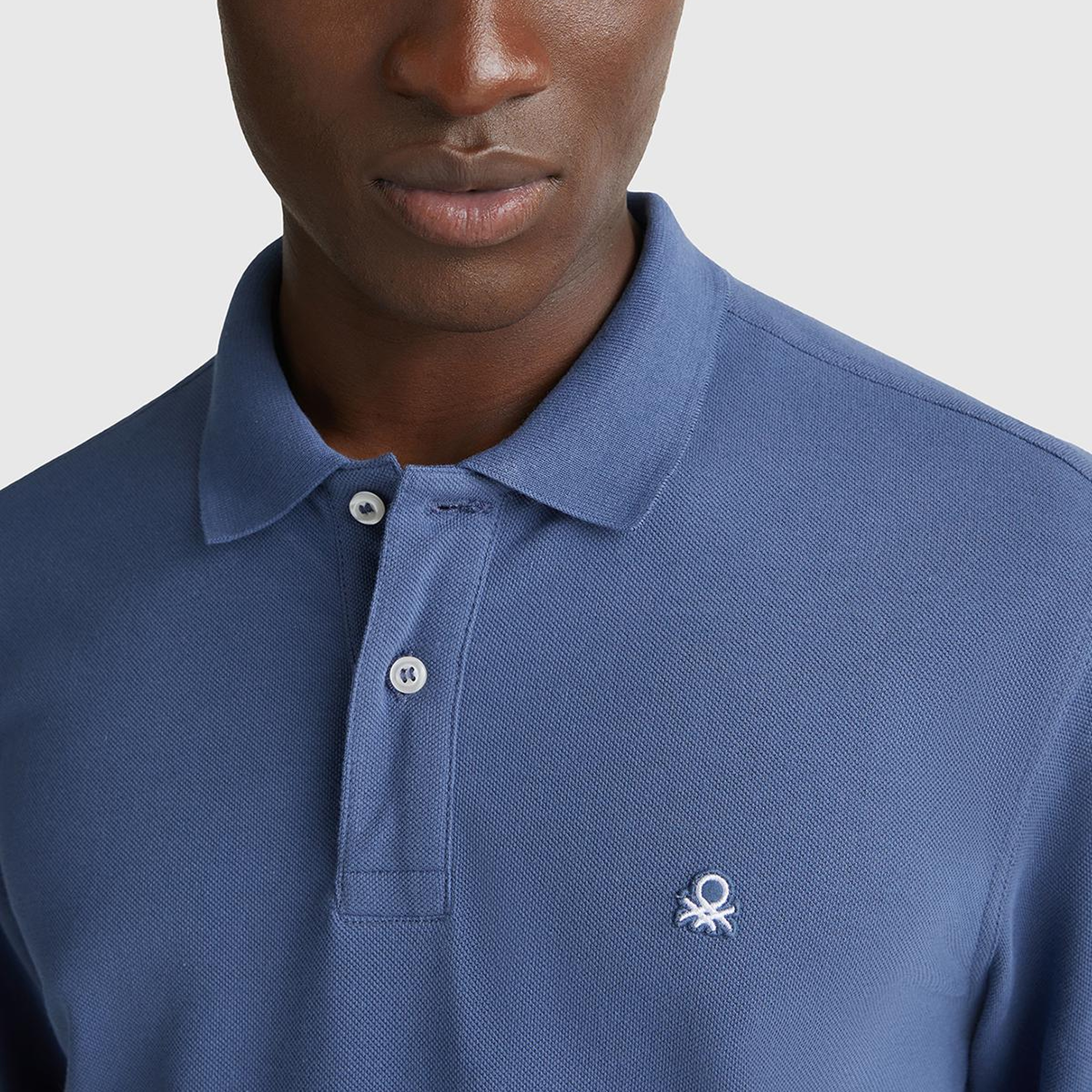 Erkek Havacı Mavi Uzun Kol Polo T-Shirt