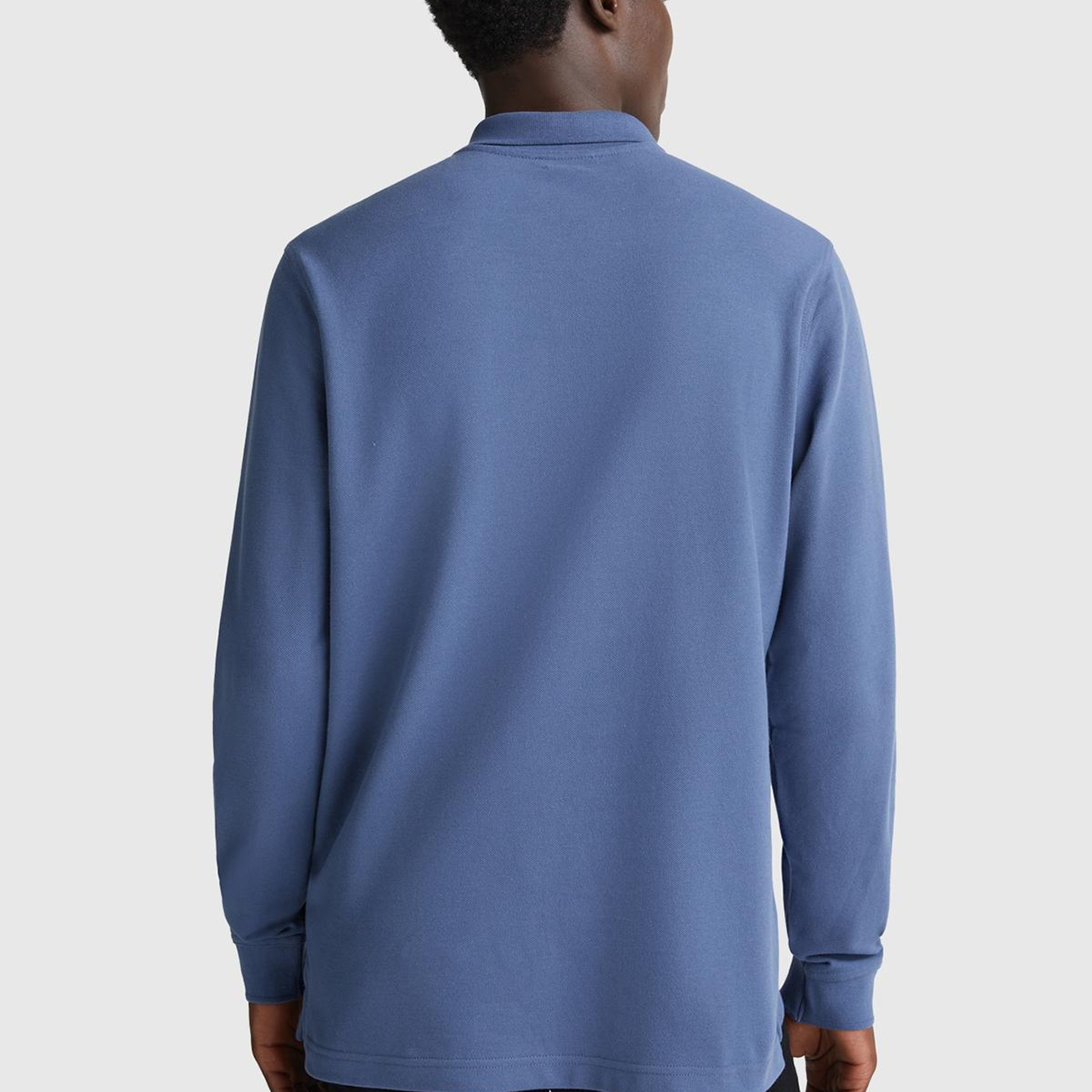 Erkek Havacı Mavi Uzun Kol Polo T-Shirt