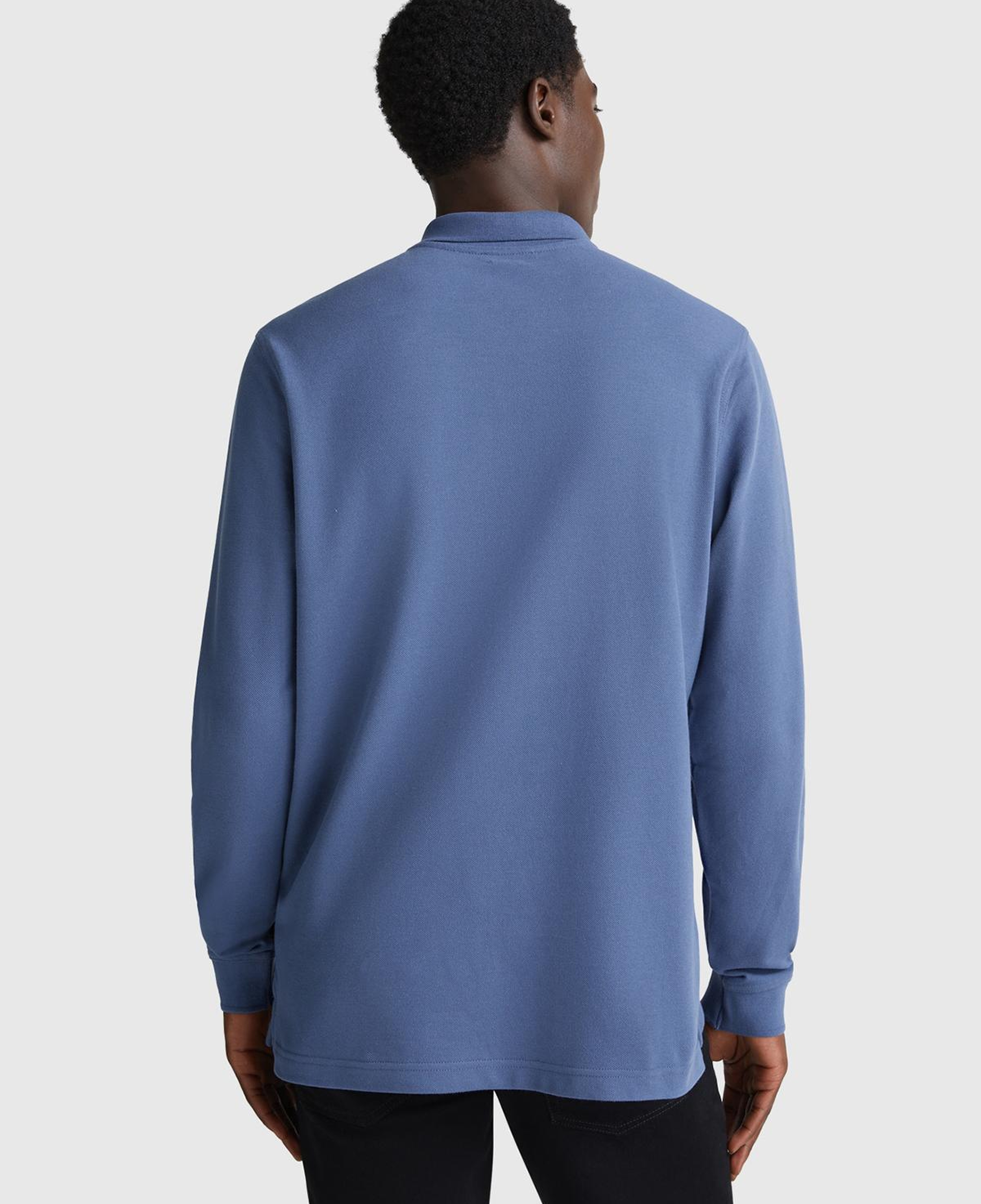 Erkek Havacı Mavi Uzun Kol Polo T-Shirt