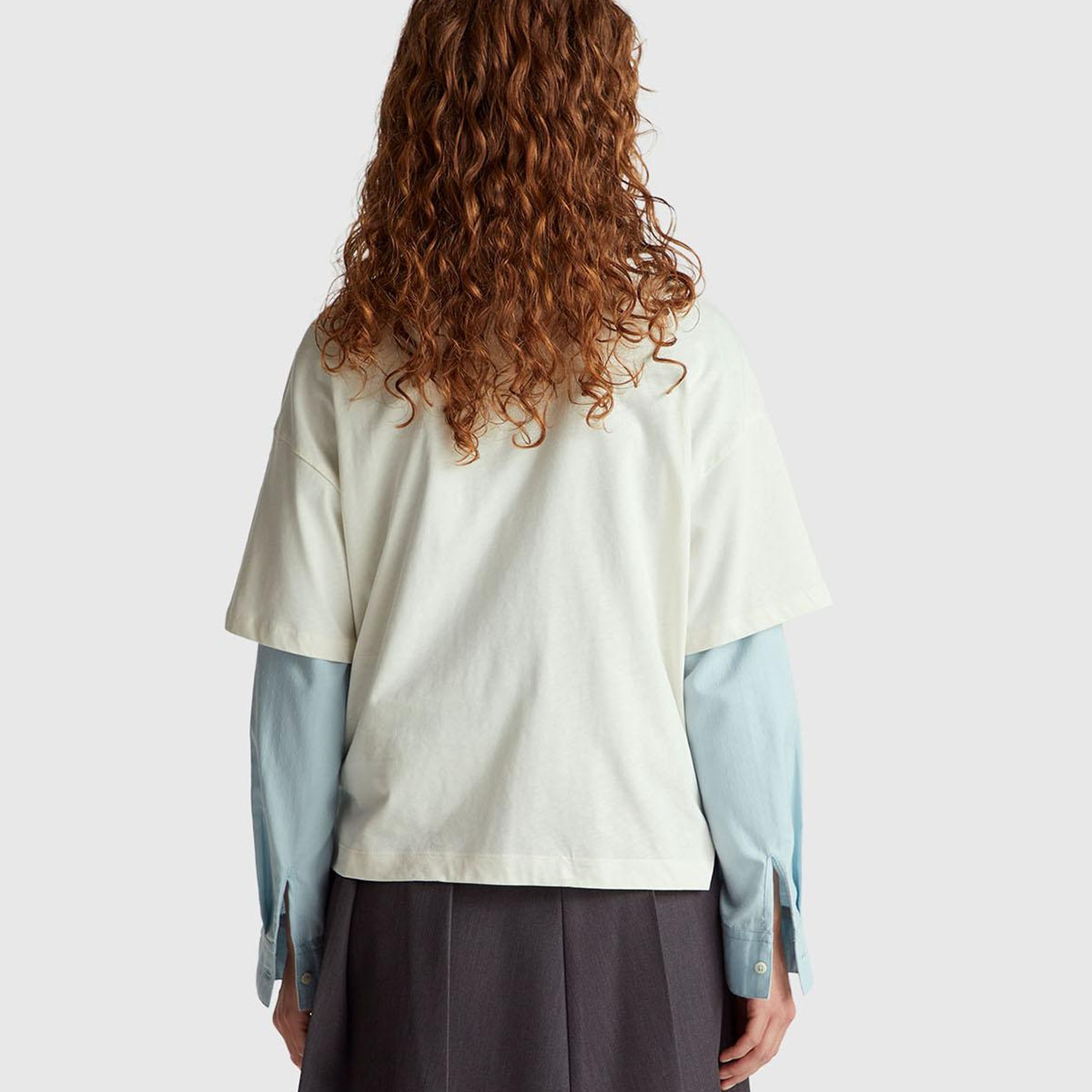 Kadın Krem %100 Pamuk Göğsü Yazı Baskılı Bisiklet Yaka T-Shirt