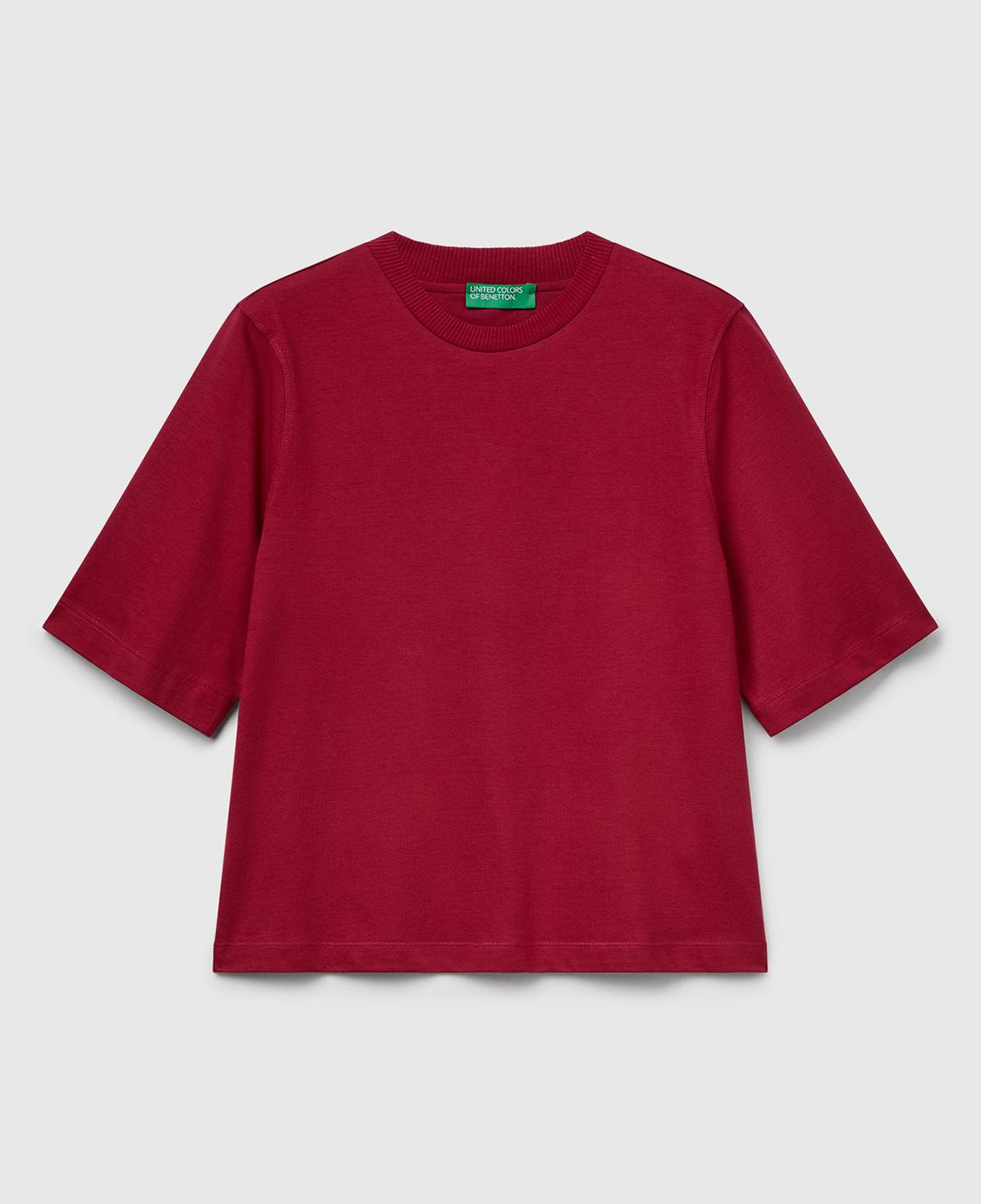 Kadın Fuşya %100 Koton Boxy Fit T-Shirt