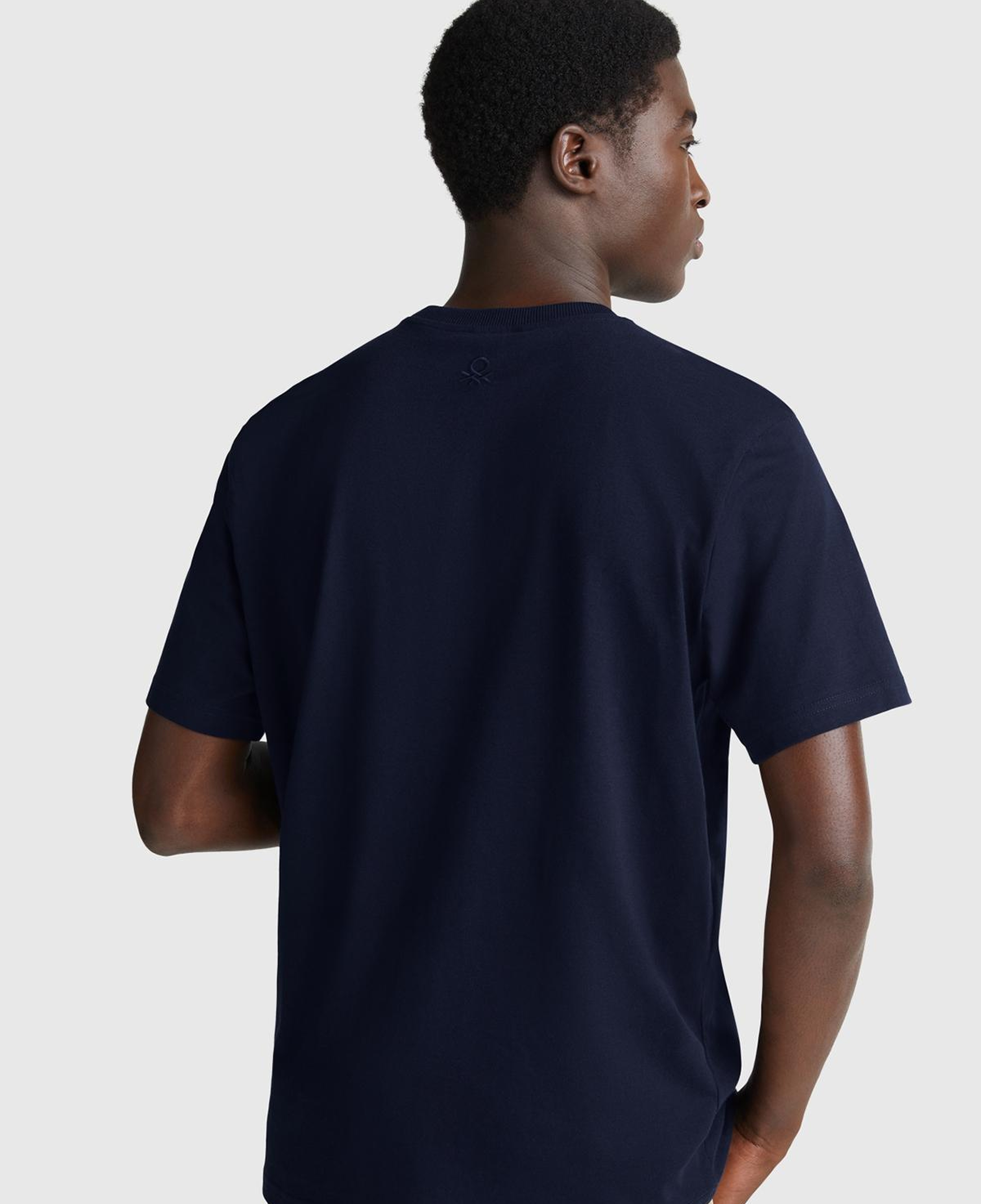 Erkek Lacivert %100 Pamuk Yama Cep Detaylı Oversize T-Shirt