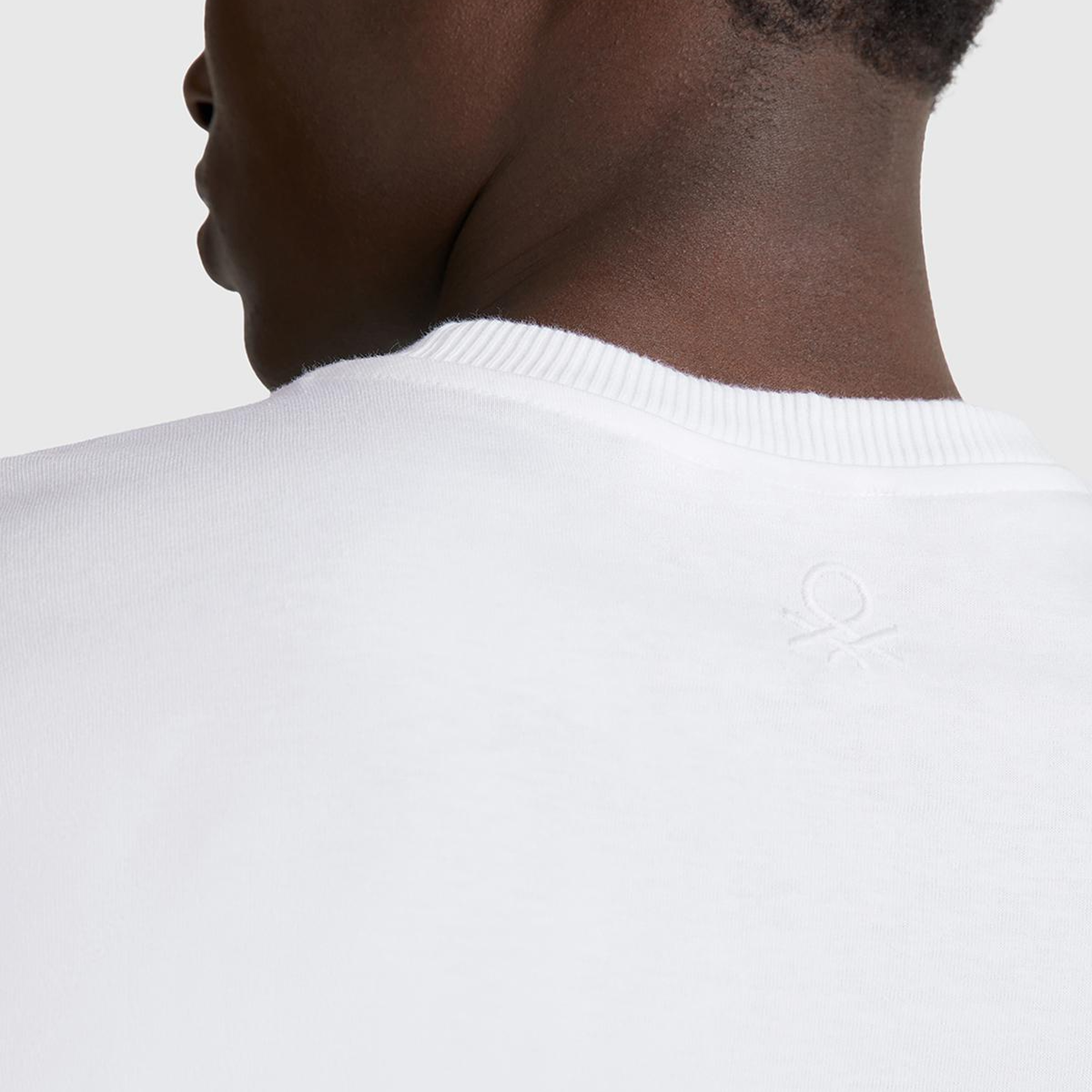 Erkek Beyaz %100 Pamuk Yama Cep Detaylı Oversize T-Shirt