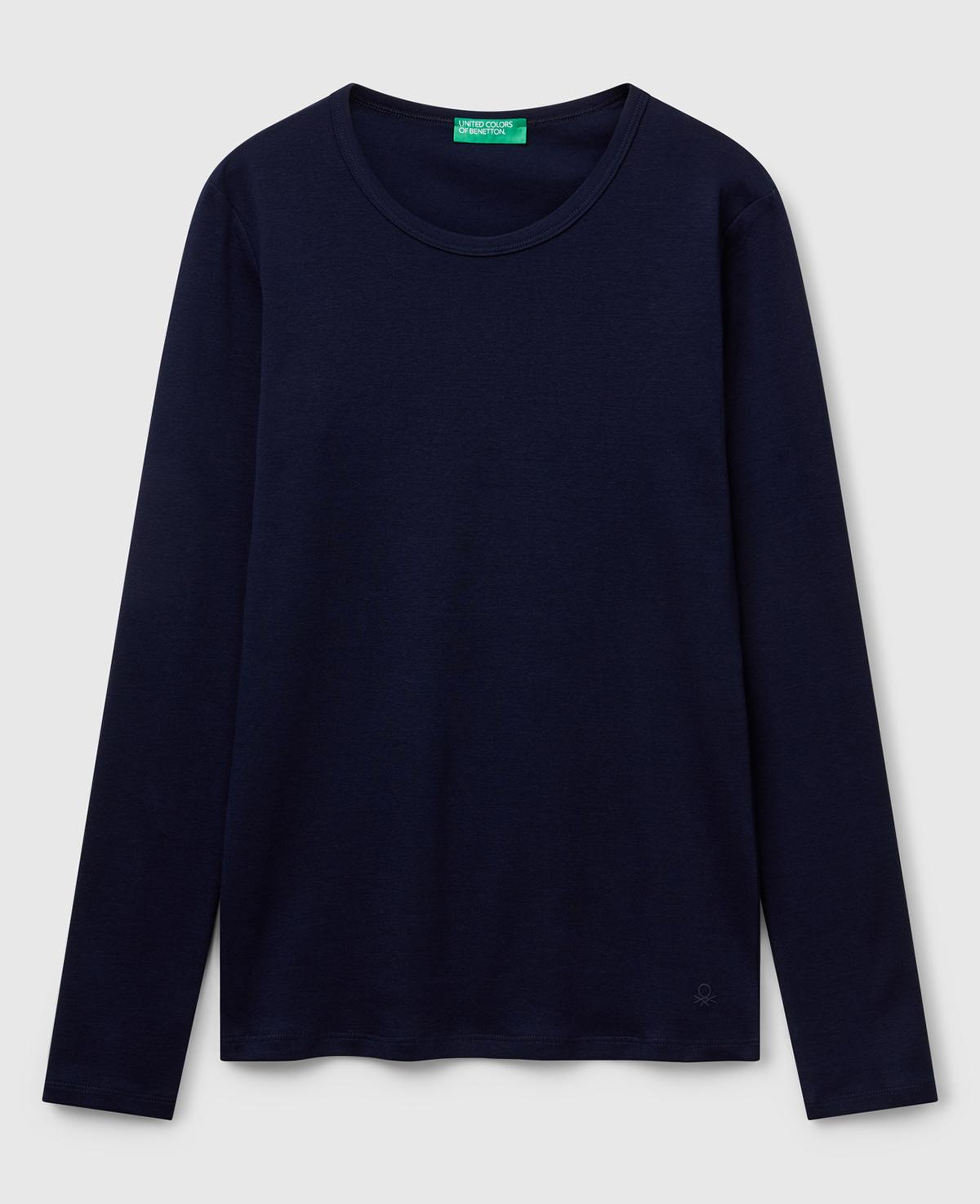Kadın Lacivert Basic Bisiklet Yaka Uzun Kollu T-Shirt