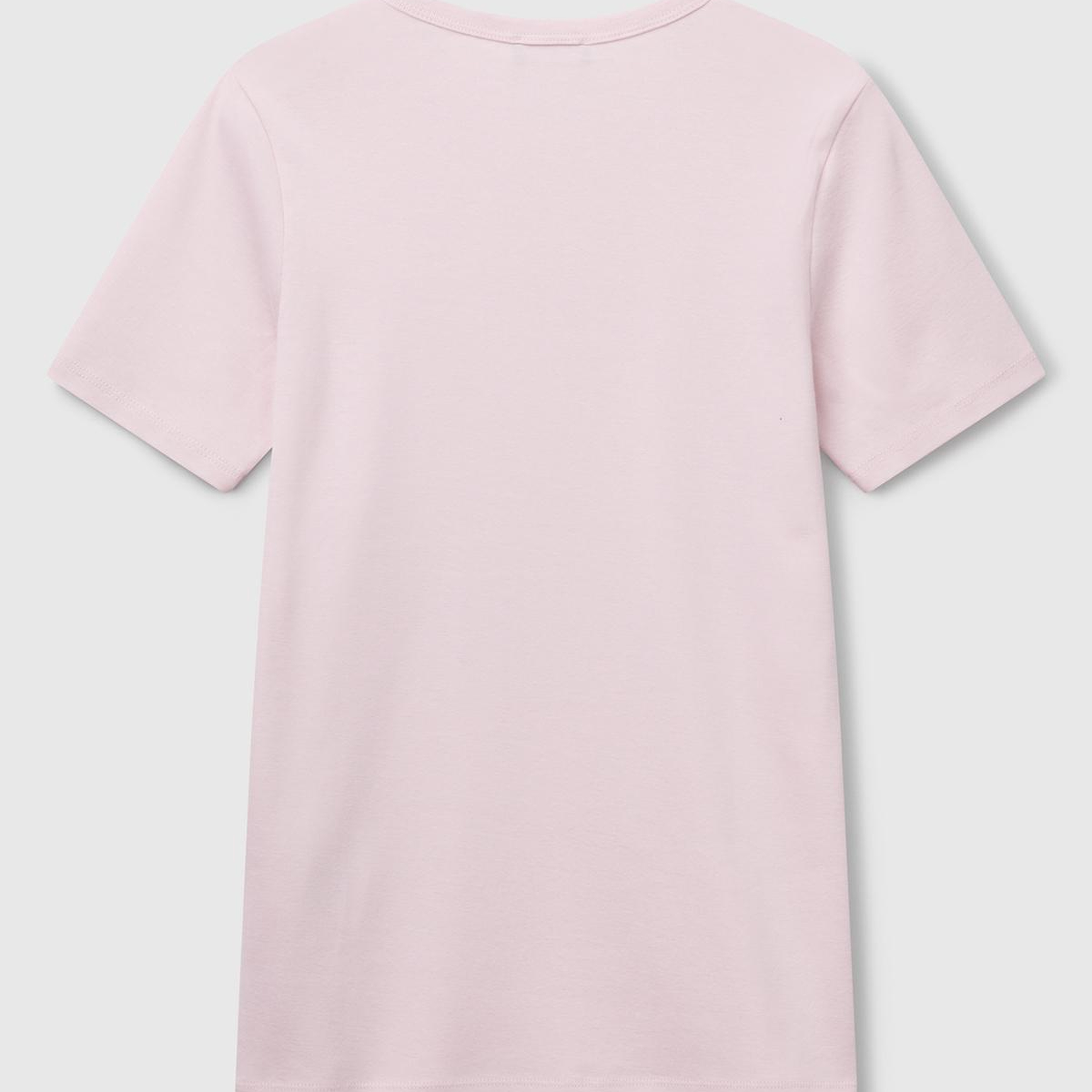 Kadın Açık Pembe %100 Koton Benetton Yazılı Basic T-Shirt