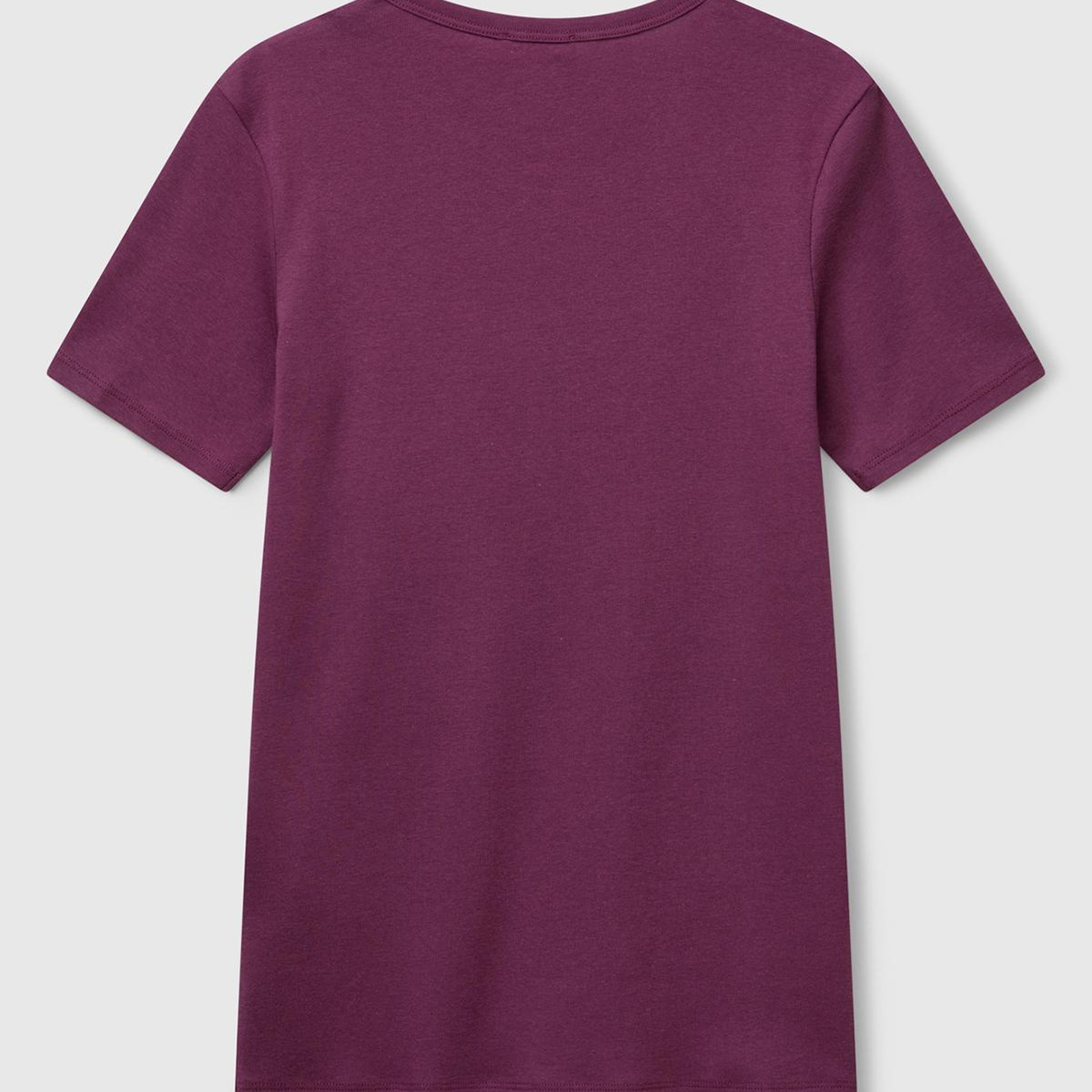 Kadın Mürdüm %100 Koton Benetton Yazılı Basic T-Shirt