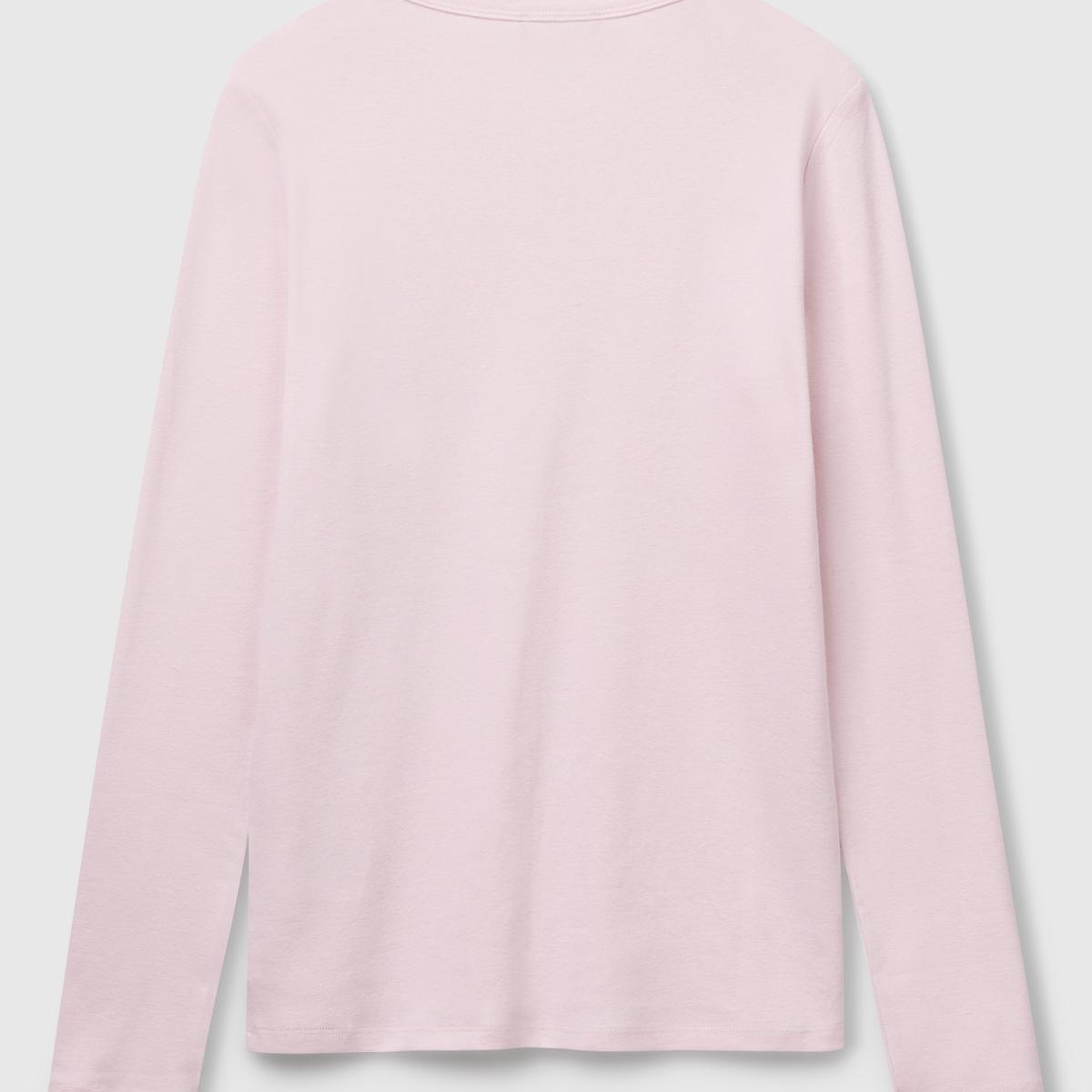 Kadın Açık Pembe Basic Bisiklet Yaka Uzun Kollu T-Shirt