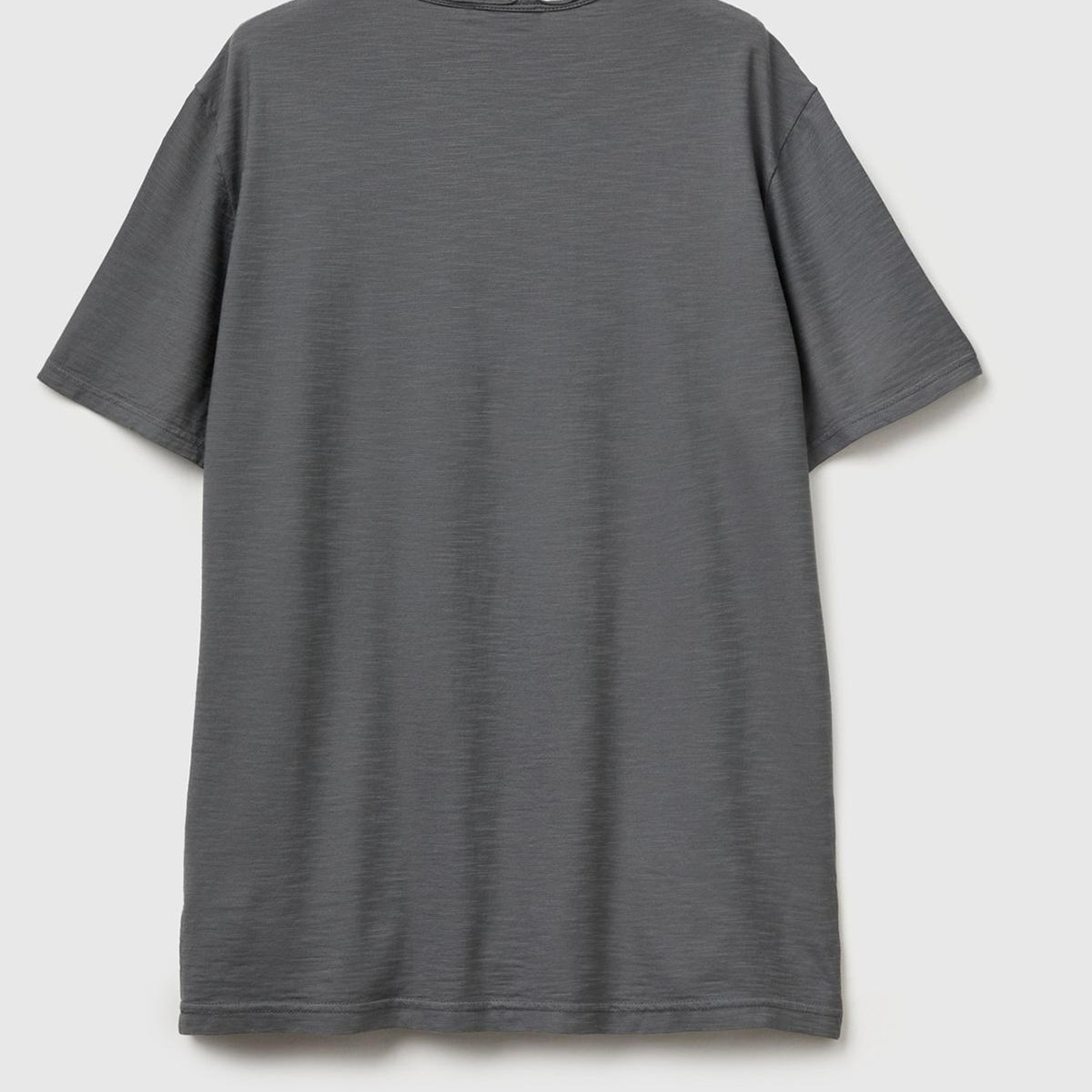 Erkek Antrasit Gri Bisiklet Yaka Slub T-shirt