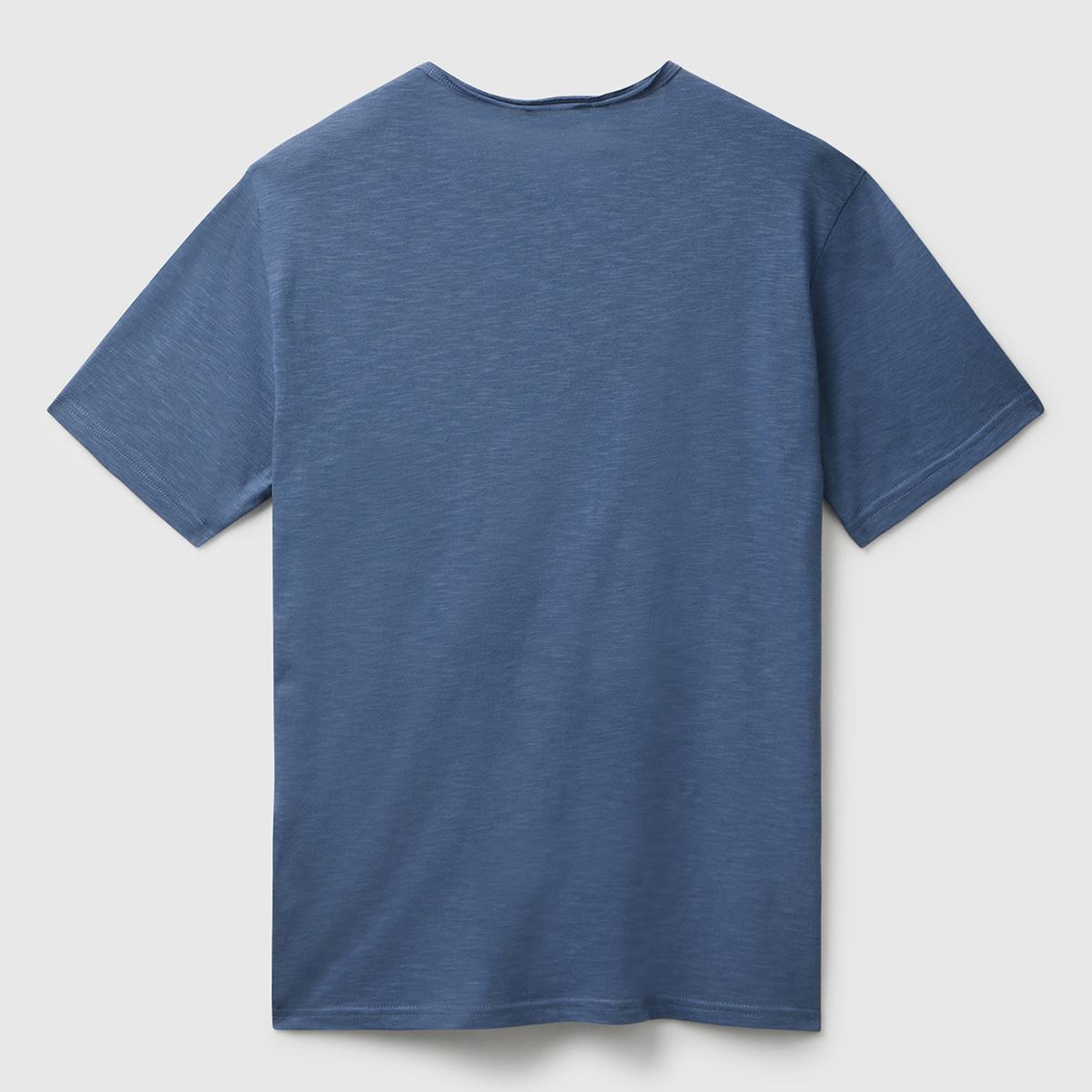 Erkek Havacı Mavi Bisiklet Yaka Slub T-shirt
