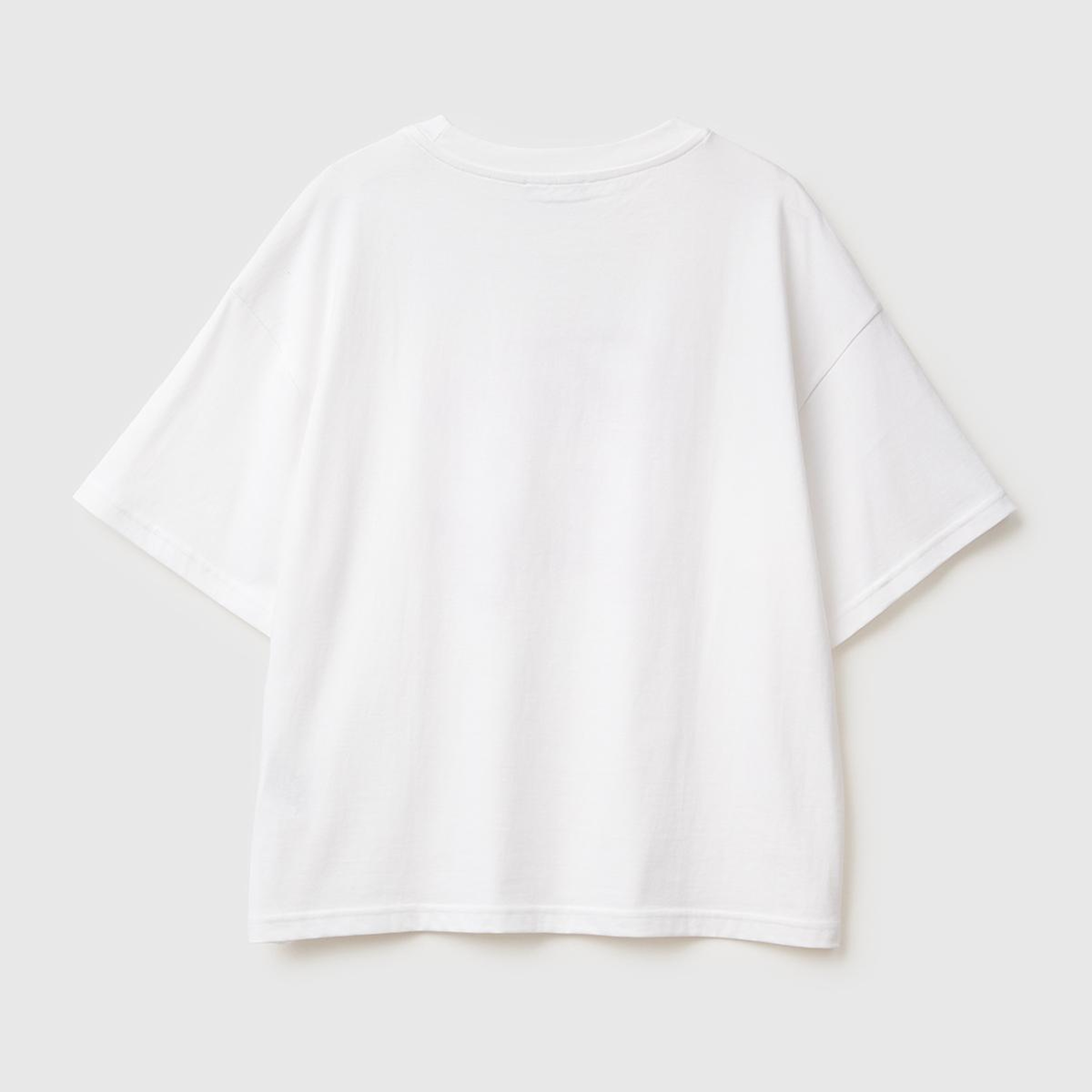 Kadın Beyaz-Pembe Yazılı %100 Pamuk Önü Yazı Baskılı Bisiklet Yaka T-Shirt