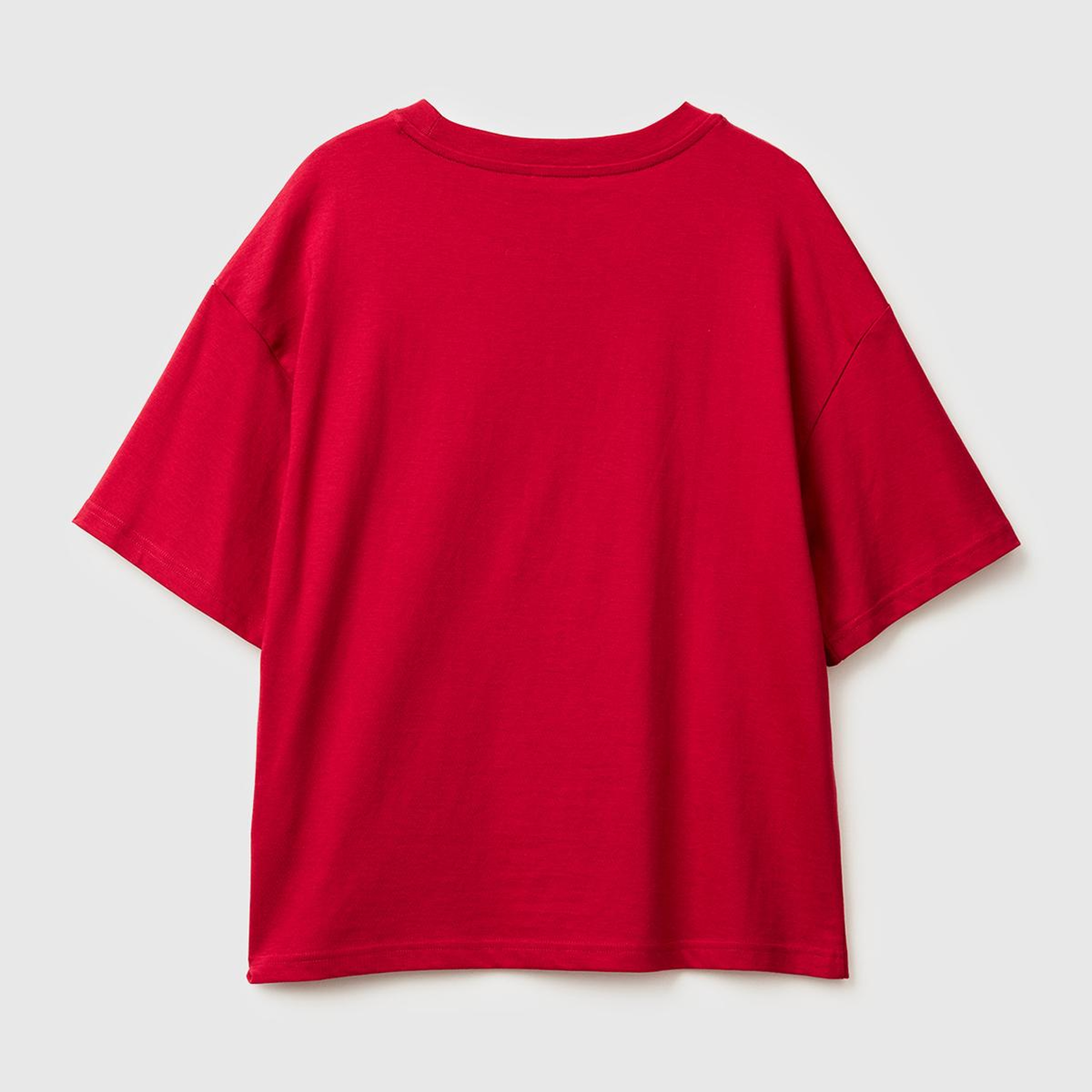 Kadın Fuşya %100 Pamuk Önü Yazı Baskılı Bisiklet Yaka T-Shirt