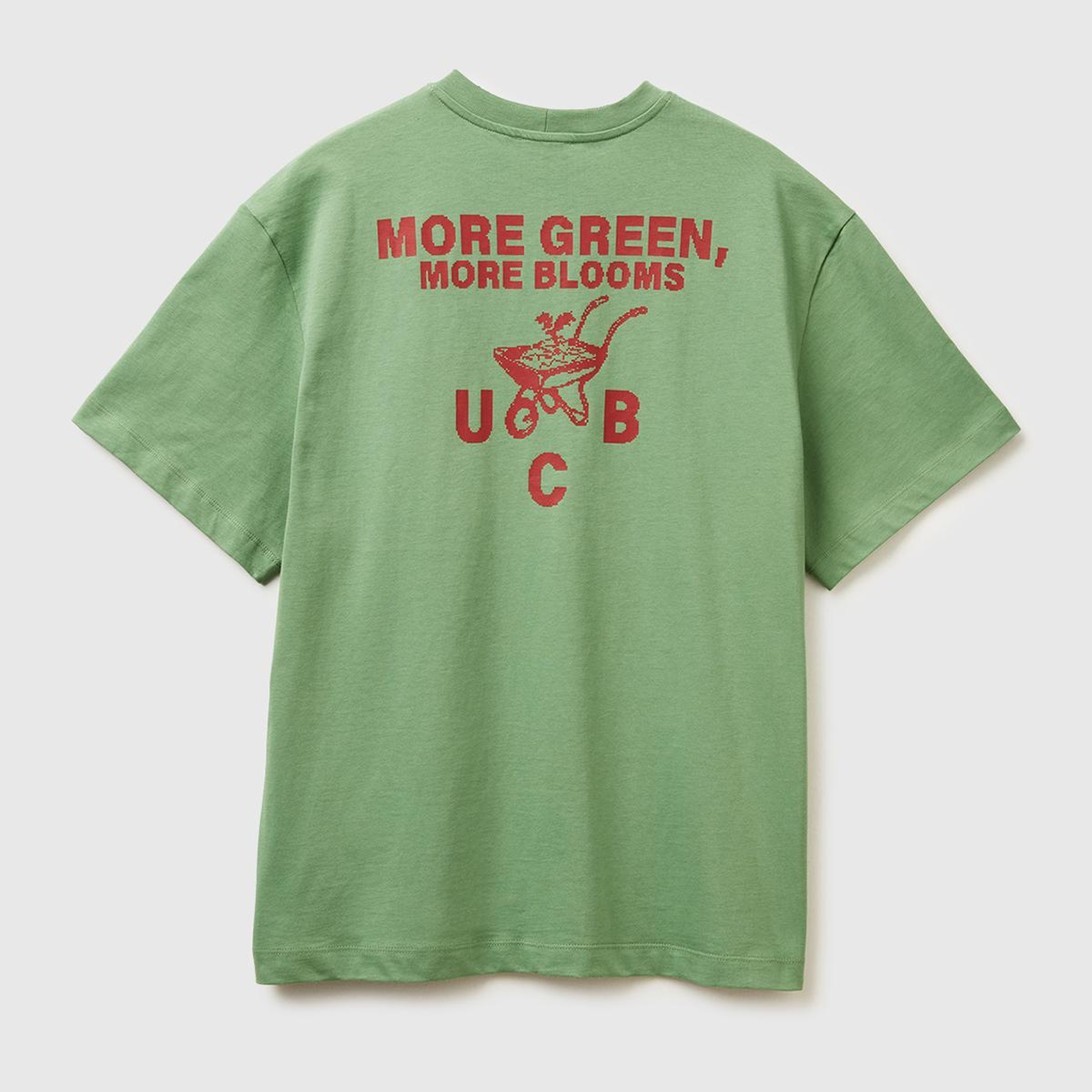 Erkek Haki Yeşilli %100 Pamuk Önü İşleme Detaylı Oversize Bisiklet Yaka T-Shirt
