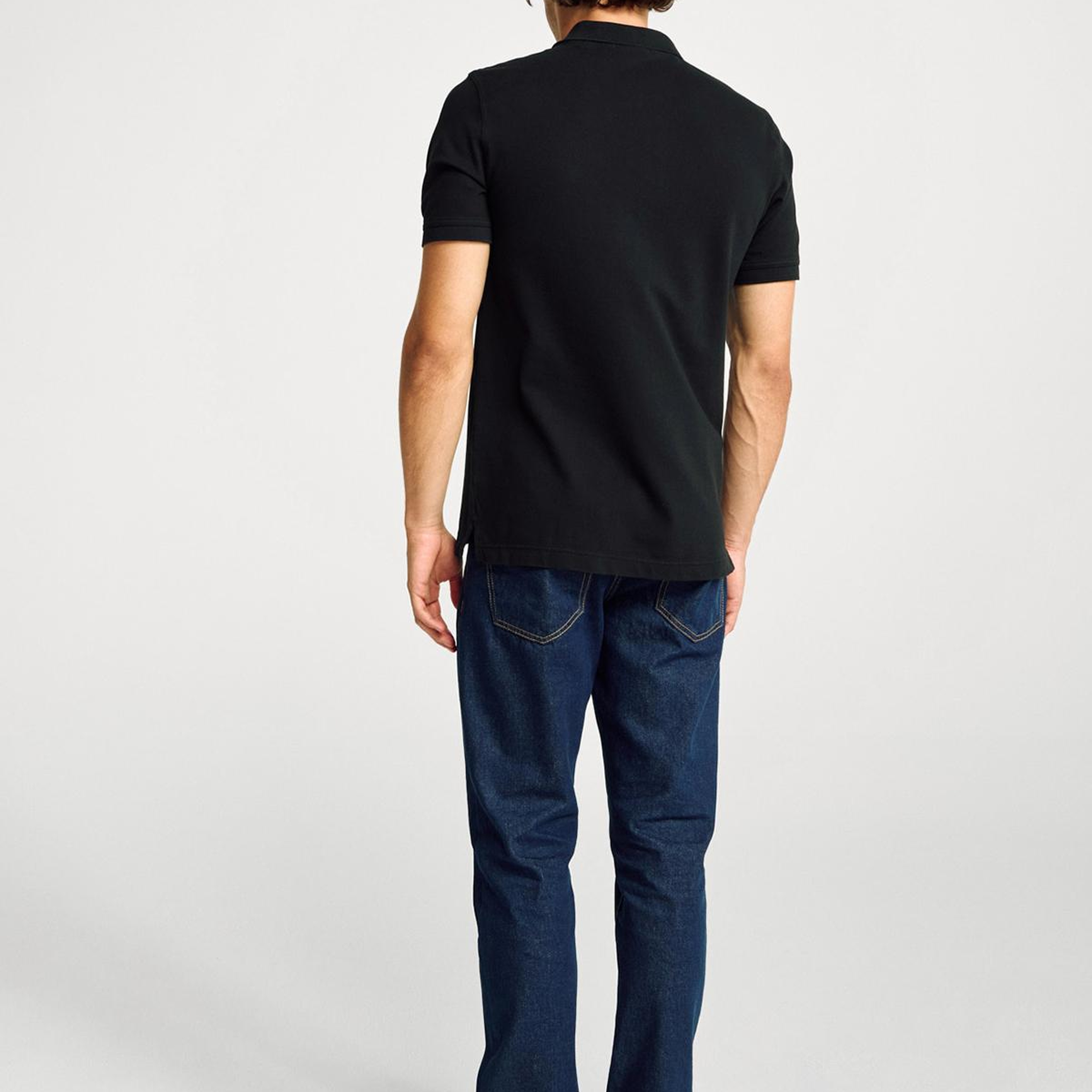 Erkek Siyah %100 Koton Slim Fit Polo T-Shirt