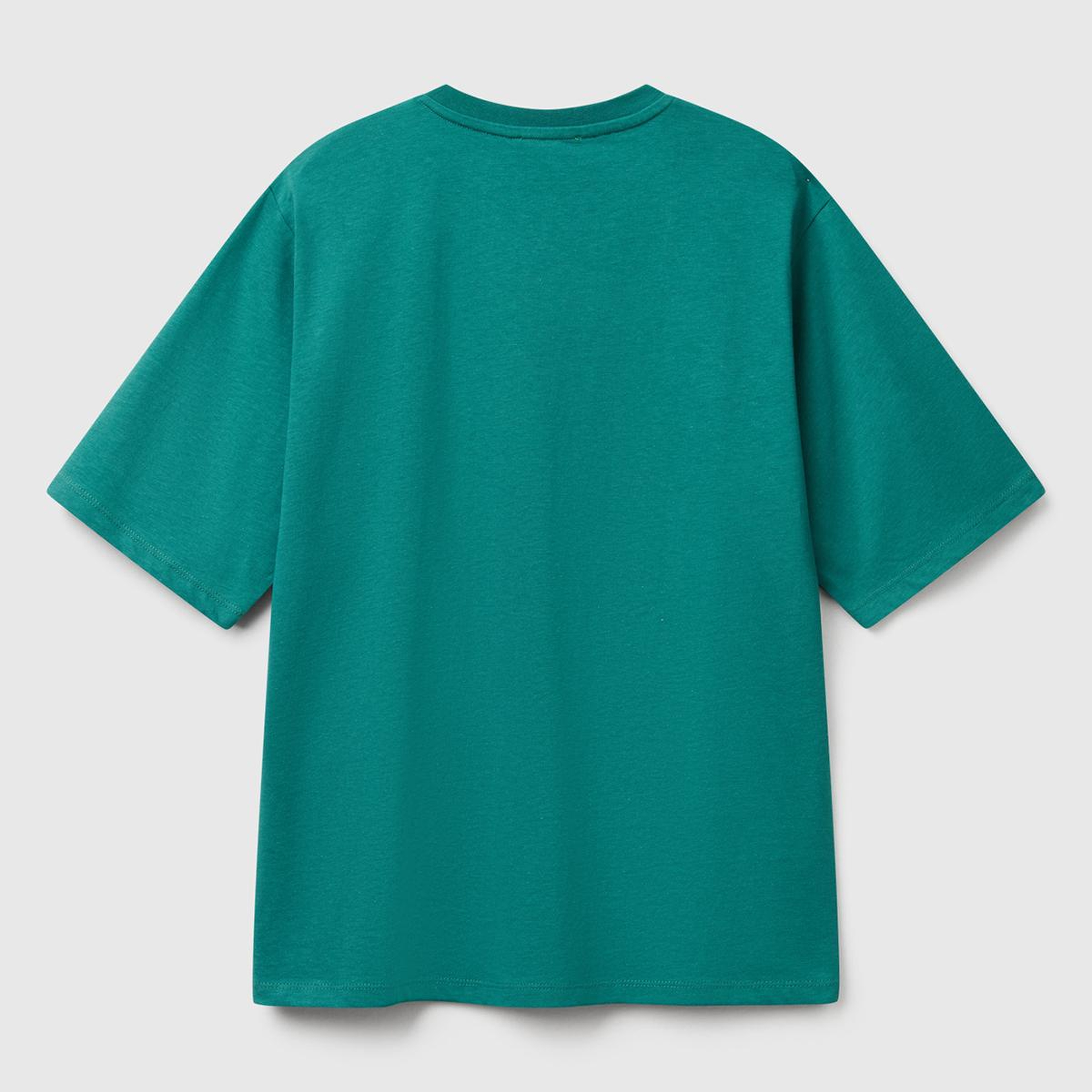 Kadın Koyu Yeşil Koton Karışımlı Baskılı T-Shirt